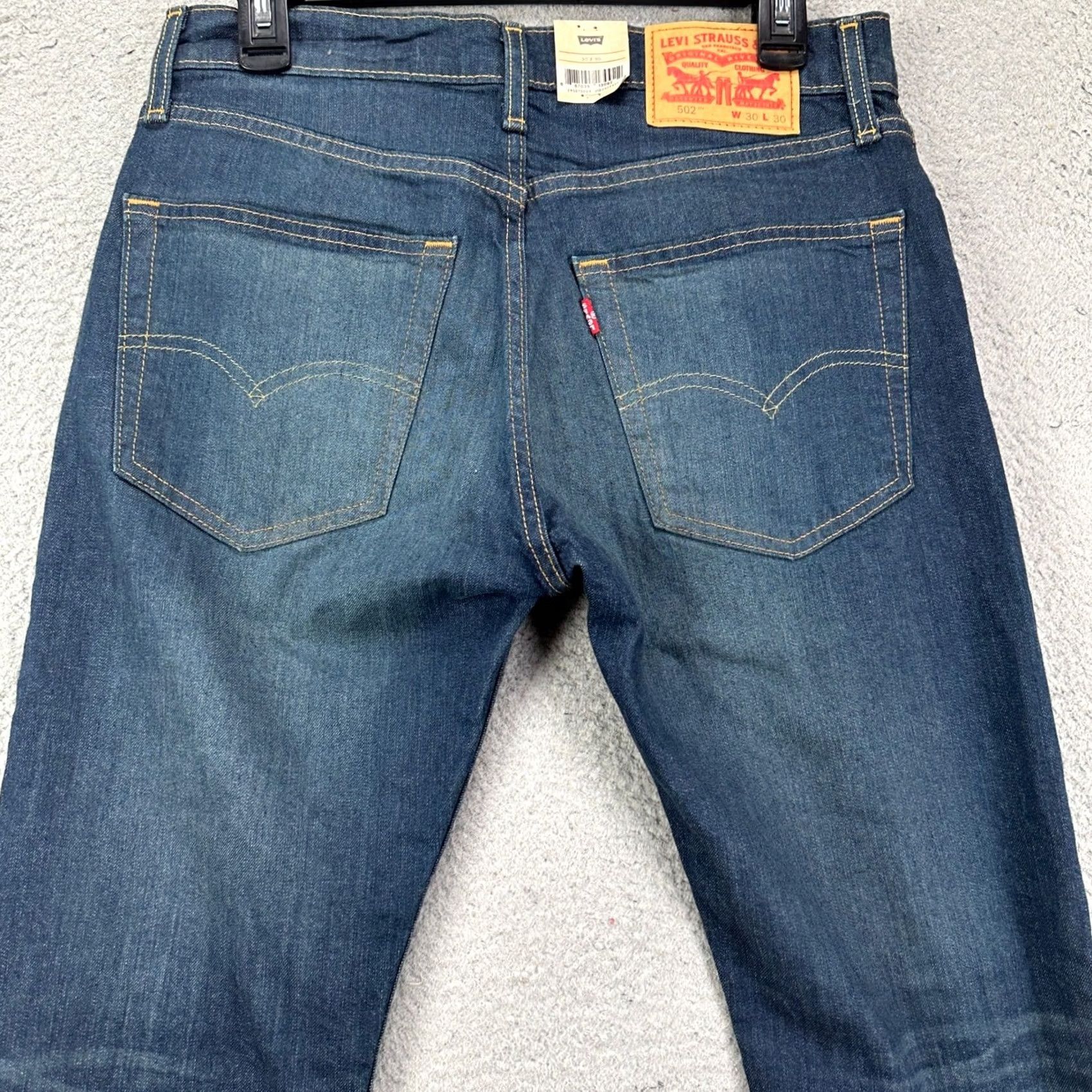Levi's Levi's 502 Jeans Men Tapered Leg 30X30 Blue Distressed Red Tab 5 Pocket Denim NEW Size US 30 / EU 46 - 4 Thumbnail