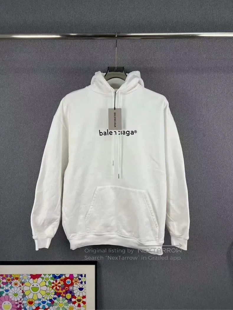 Balenciaga Balenciaga White Letter Logo Hoodie Size US S / EU 44-46 / 1 - 1 Thumbnail