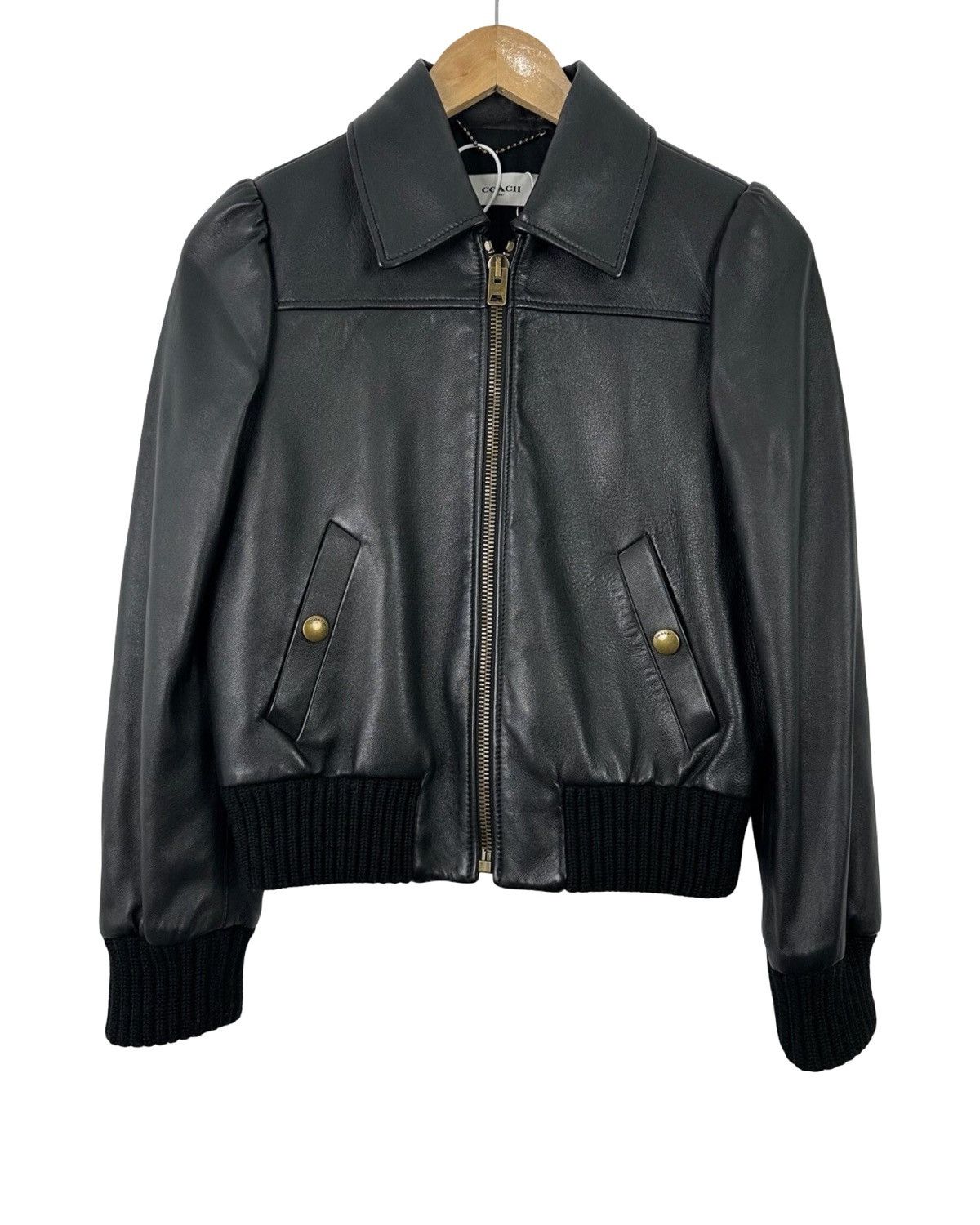Coach Coach Leather Tailored Bomber Jacket Size XS / US 0-2 / IT 36-38 - 1 Thumbnail