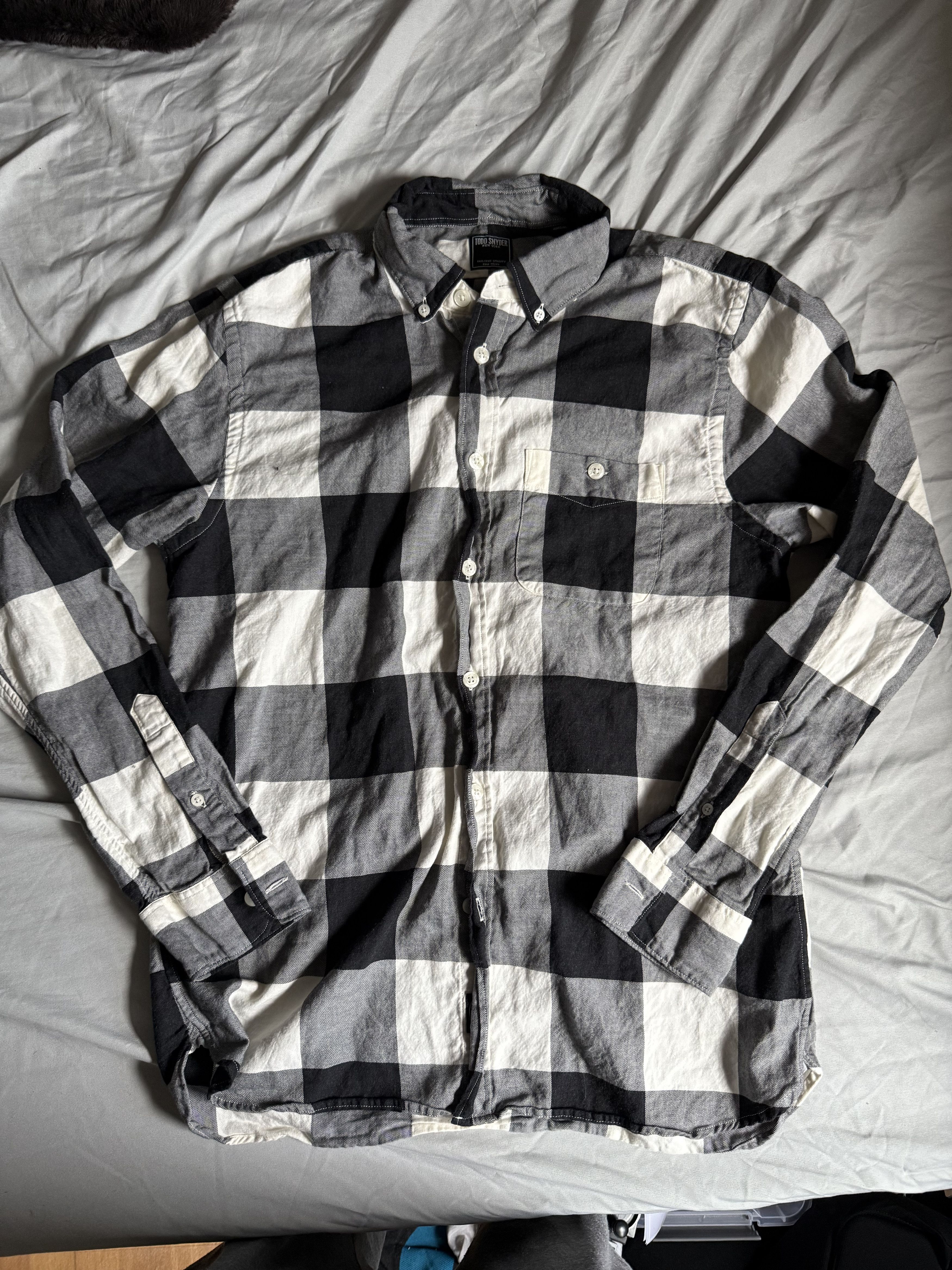 Todd Snyder Todd Snyder Men's Gingham Plaid Flannel Shirt Medium $178 Size US M / EU 48-50 / 2 - 2 Thumbnail