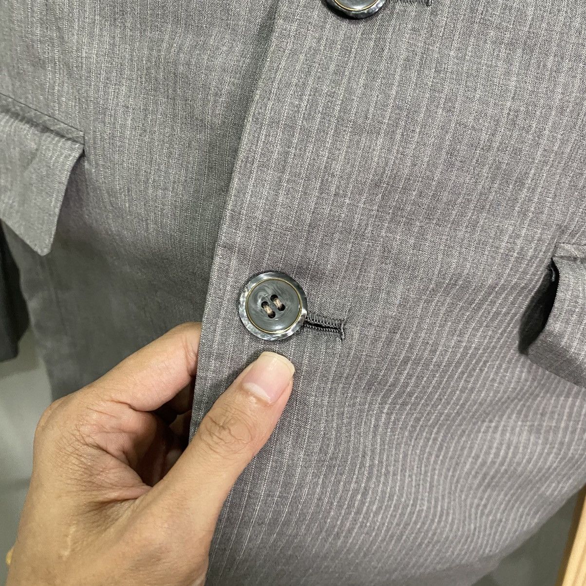 Loro Piana Loro Piana Fabric Pinstripe Wool Silk Blazer Jacket - Grey Size US S / EU 44-46 / 1 - 10 Thumbnail