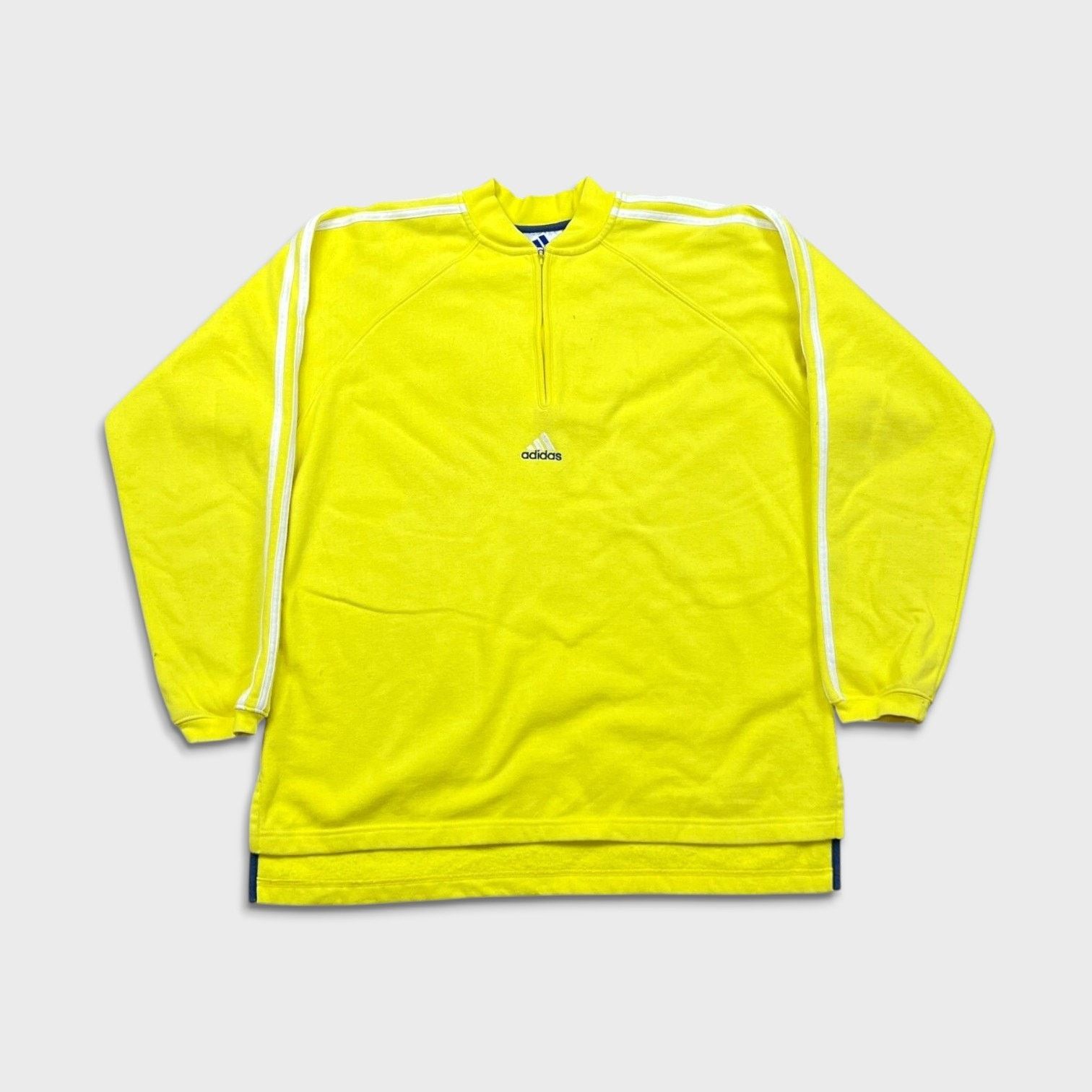 Adidas × Vintage VTG Adidas Sweatshirt Medium Essentials 1/4 Zip 90s Pullover Size US M / EU 48-50 / 2 - 1 Thumbnail
