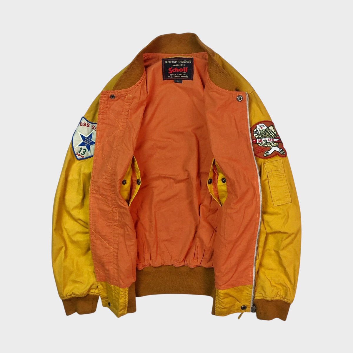 Schott × Vintage OFFER ME| Schott Intermediate CIV/MIL1913 Yellow Bomber Size US S / EU 44-46 / 1 - 2 Thumbnail