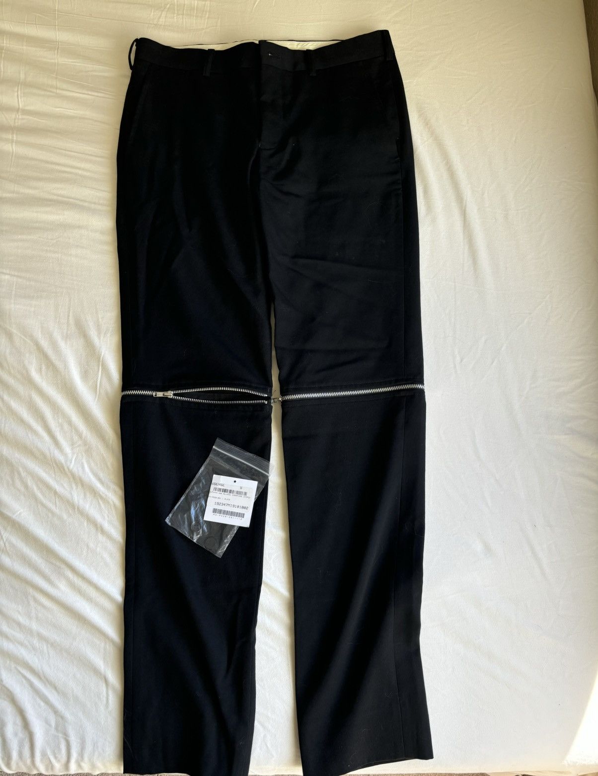 Comme des Garcons Homme Plus Black Zip-off wool trousers Size US 31 - 2 Thumbnail