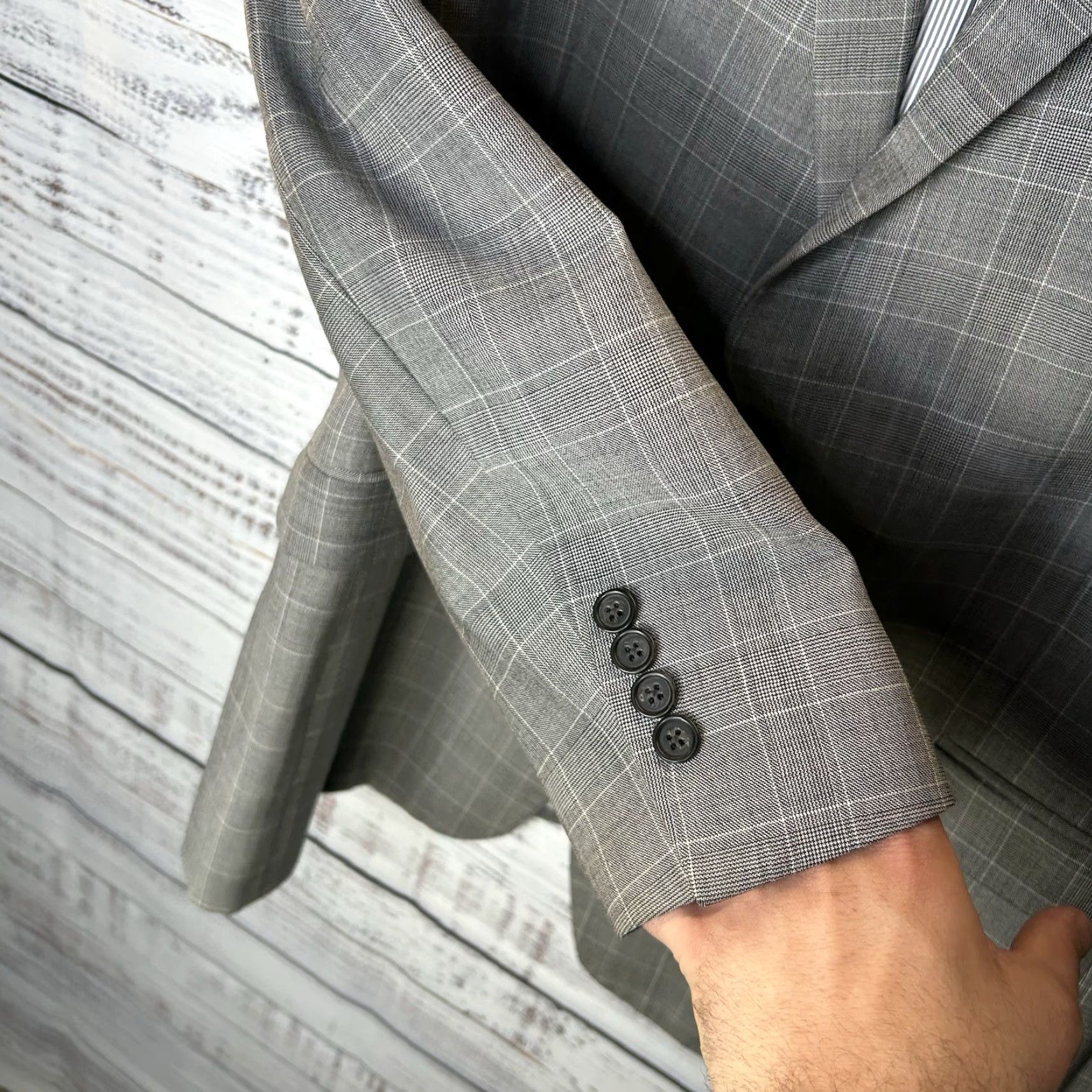 Brooks Brothers Brooks Brothers Blazer Jacket Explorer Fitzgerald Fit Gray Check 42L Size 42R - 6 Thumbnail