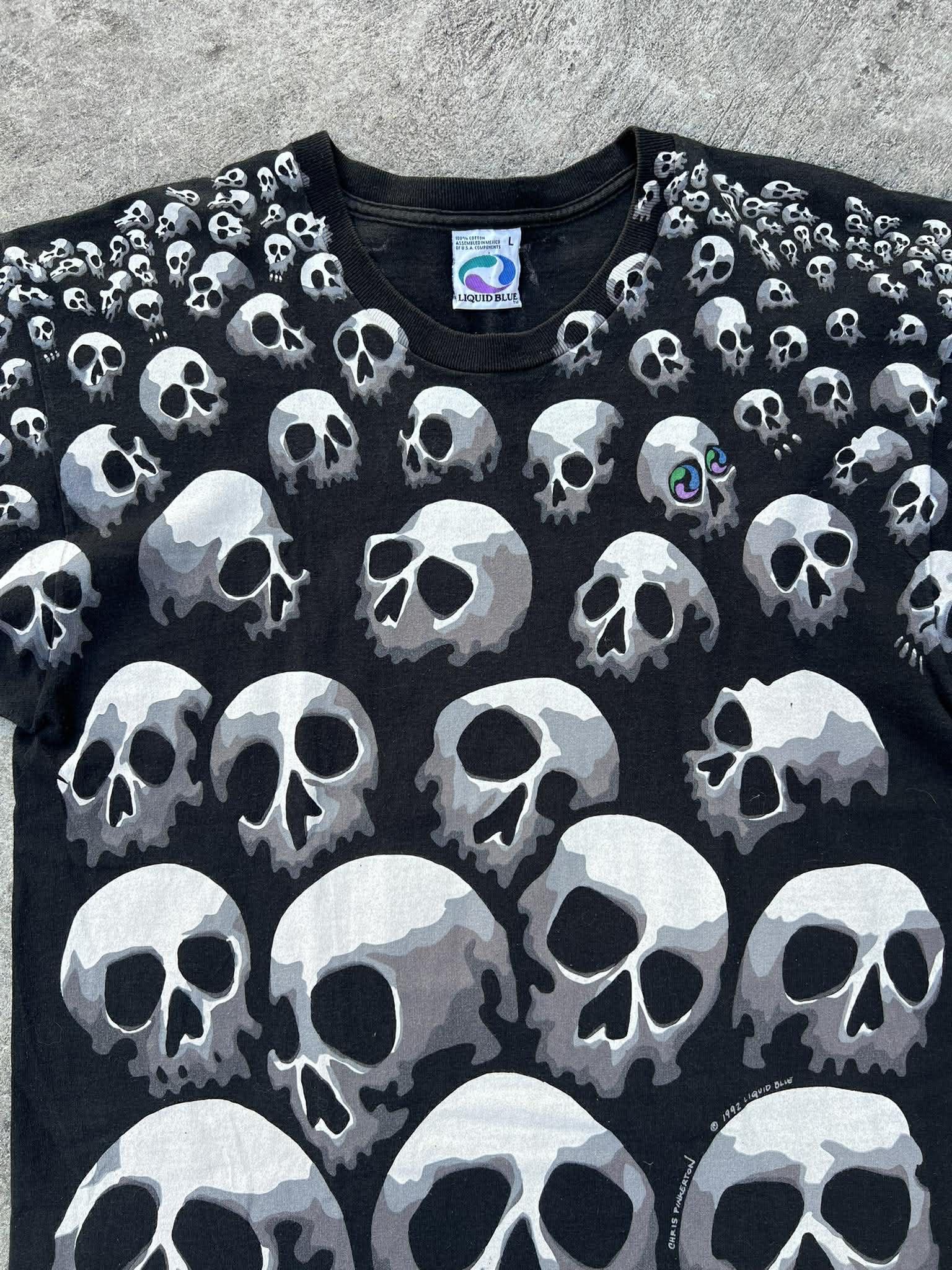 Liquid Blue Vintage 1992 Liquid Blue Chris Finkerton Overprint Skull Size US L / EU 52-54 / 3 - 6 Thumbnail