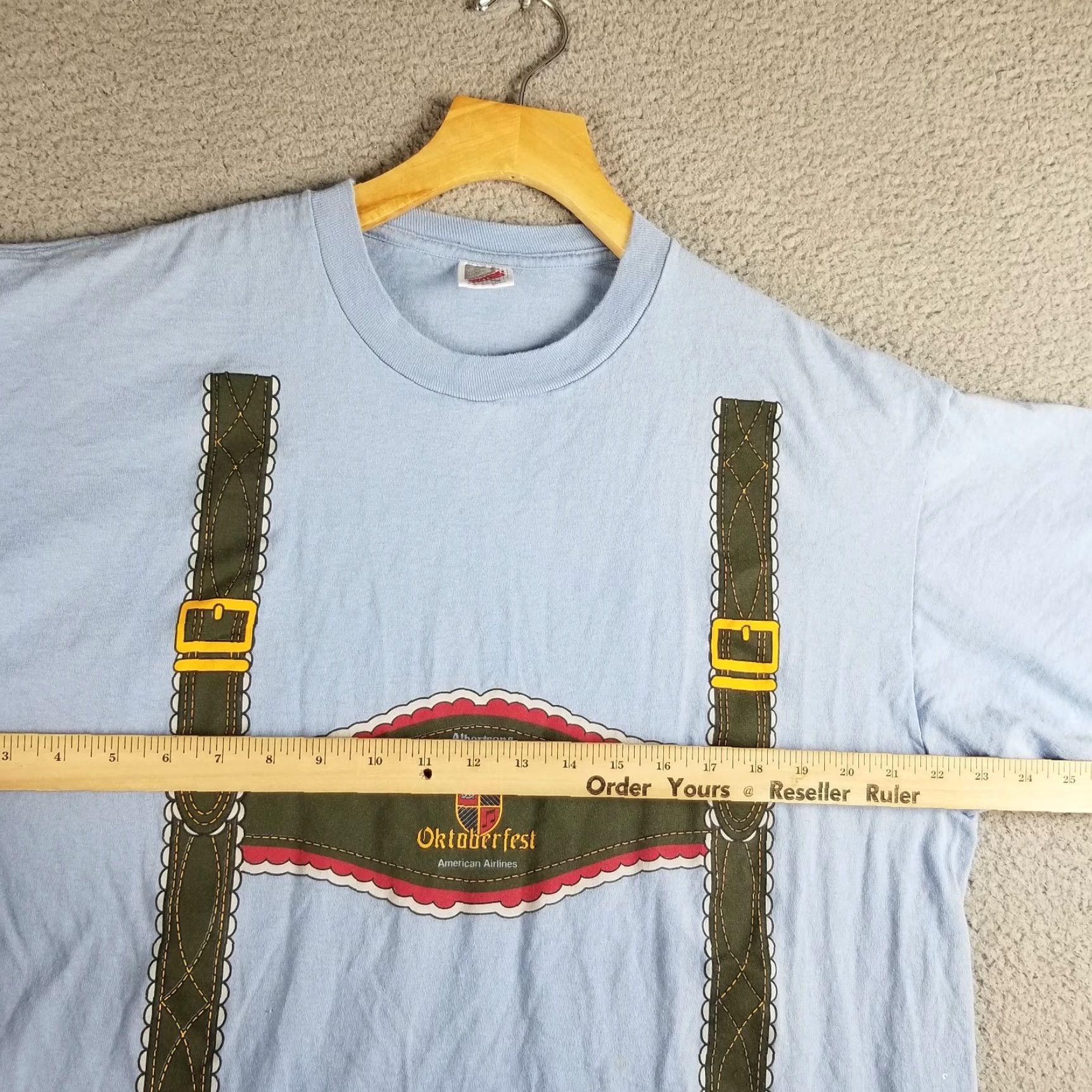 Jerzees VINTAGE Oktoberfest Shirt Men XL Blue Cotton Beer Festival Germany 90s T-Shirt Size US XL / EU 56 / 4 - 6 Thumbnail