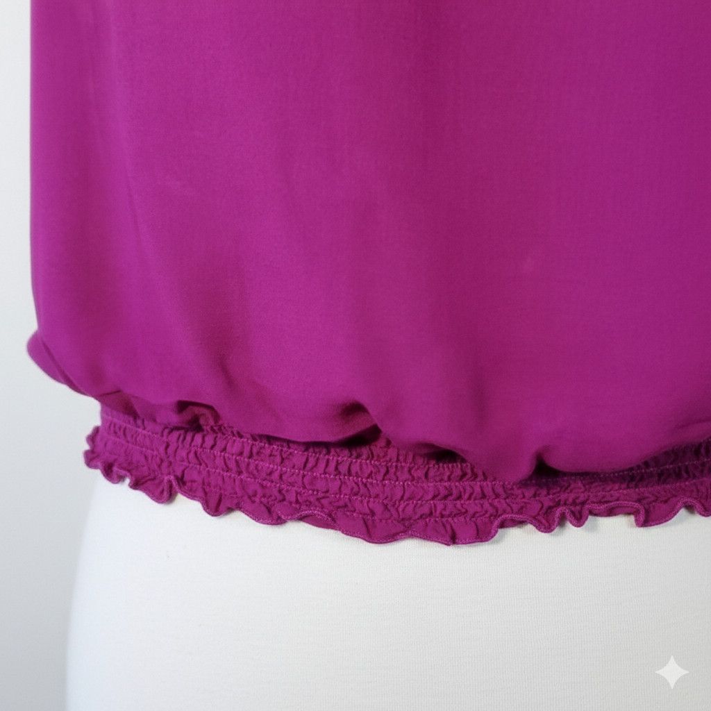 Other Dressbarn Size L Blouse Violet Purple Elastic Sleeve Hem Size L / US 10 / IT 46 - 7 Thumbnail