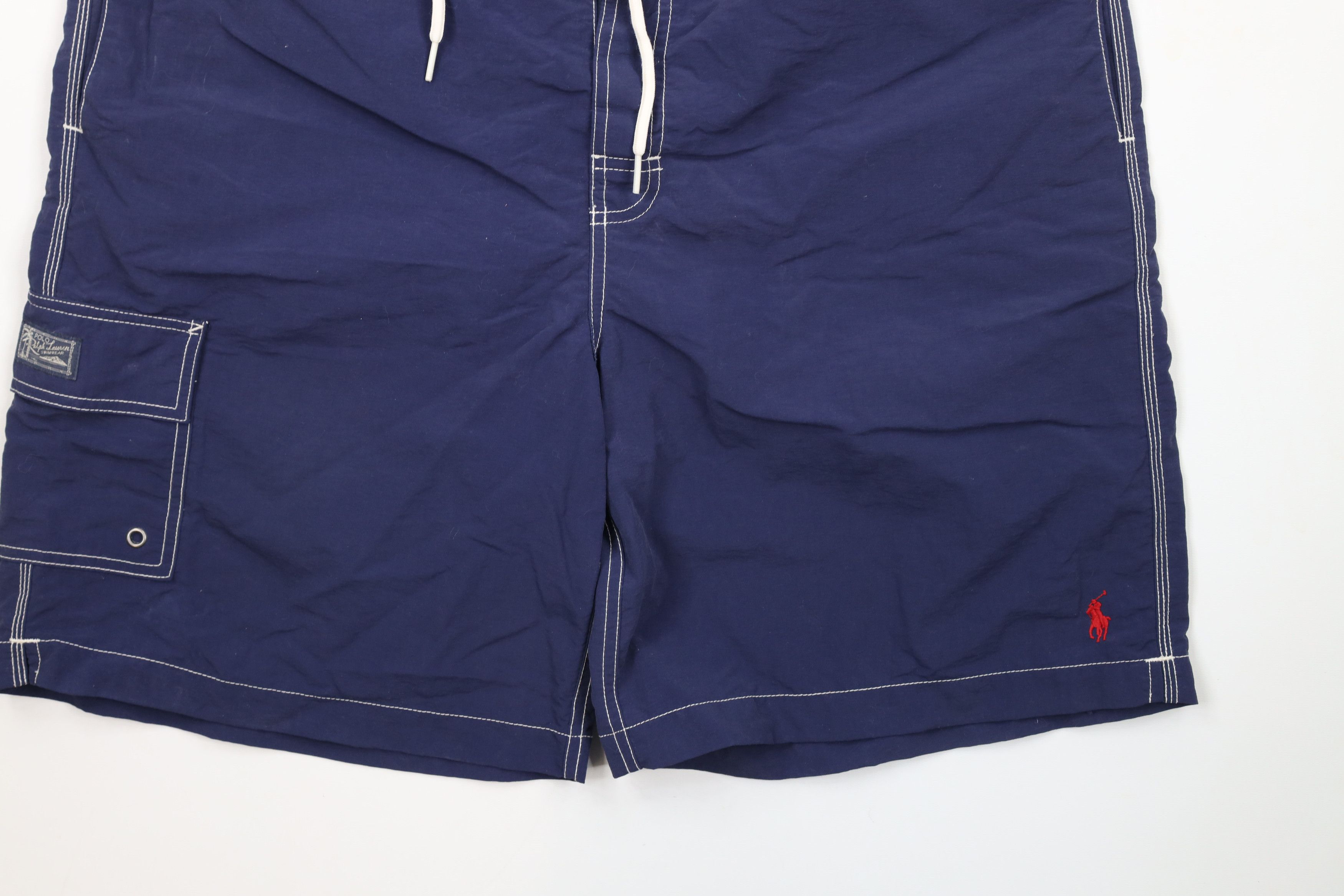 Ralph Lauren × Vintage Vintage 90s Ralph Lauren Spell Out Lined Shorts Swim Trunks Size US 36 / EU 52 - 4 Thumbnail