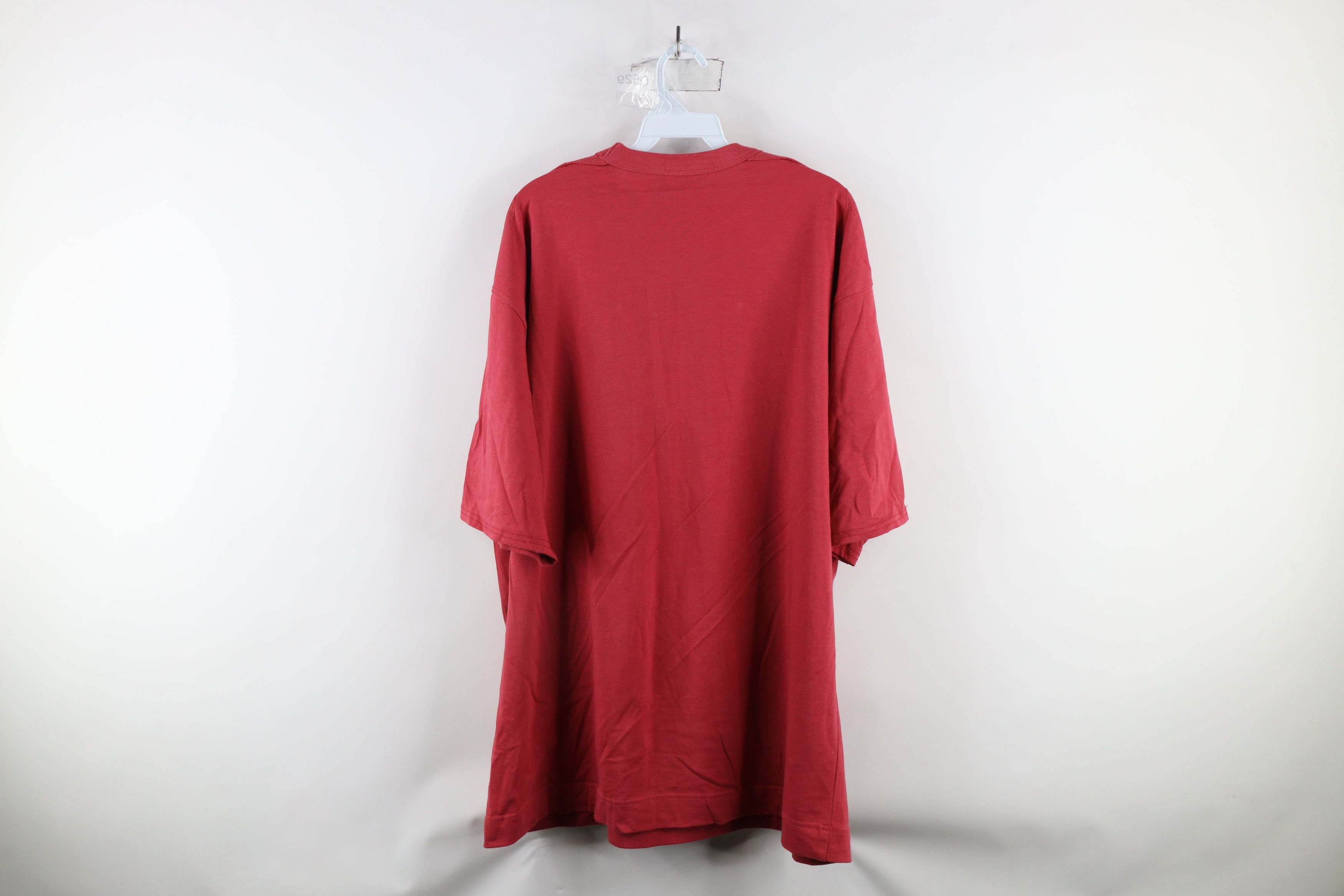 Evisu × Vintage Vtg 90s Evisu Jeans Logo Short Sleeve T-Shirt Red Cotton Size US XL / EU 56 / 4 - 9 Thumbnail