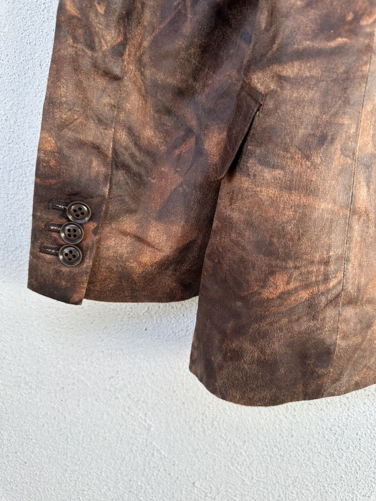 Japanese Brand × Tornado Mart Tornado Mart Brown Leather Grain Printed Blazer Size US M / EU 48-50 / 2 - 10 Thumbnail