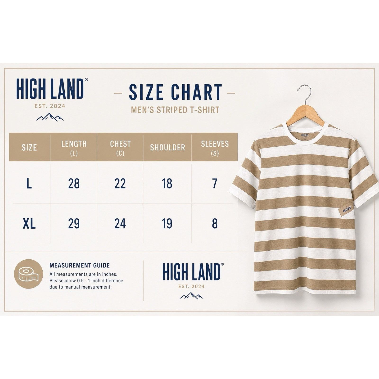 Highland High Land Men's Cotton Striped T-Shirt Size US XXS / EU 40 - 4 Thumbnail