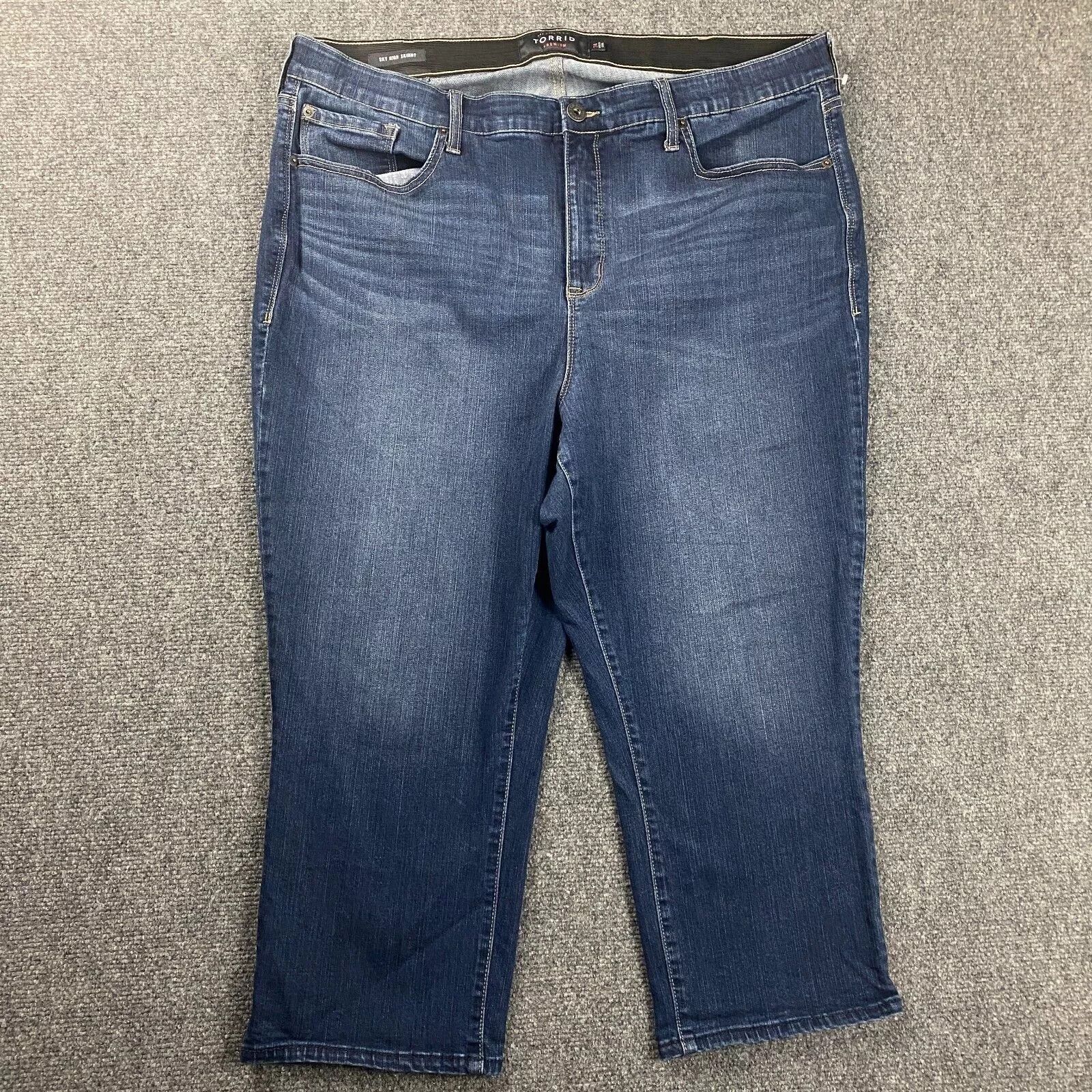 Torrid Torrid Jeans Womens 24 Premium Sky High Skinny Elastic Waist Size 40" / US 18 - 1 Thumbnail