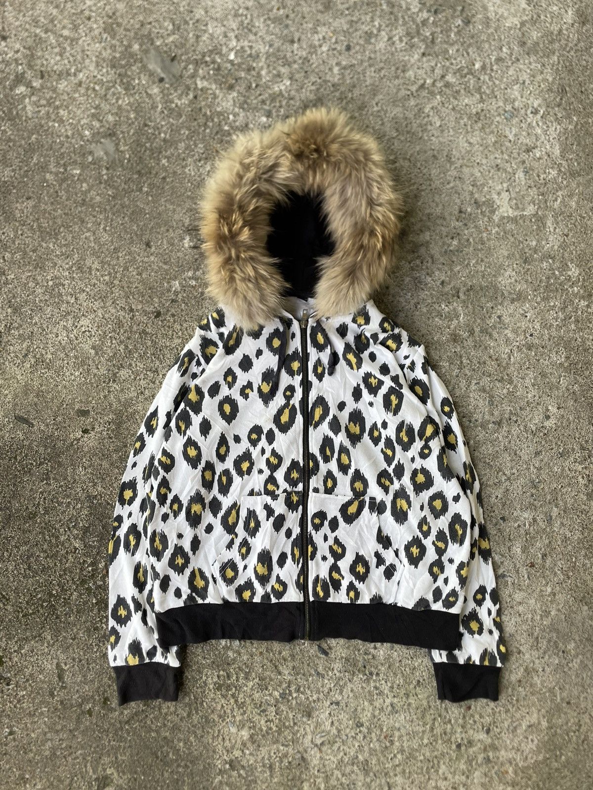 Le Grande Bleu (L.G.B.) Japanese Brand Leopard Faux Fur Hoodie LGB Style Size US S / EU 44-46 / 1 - 1 Thumbnail