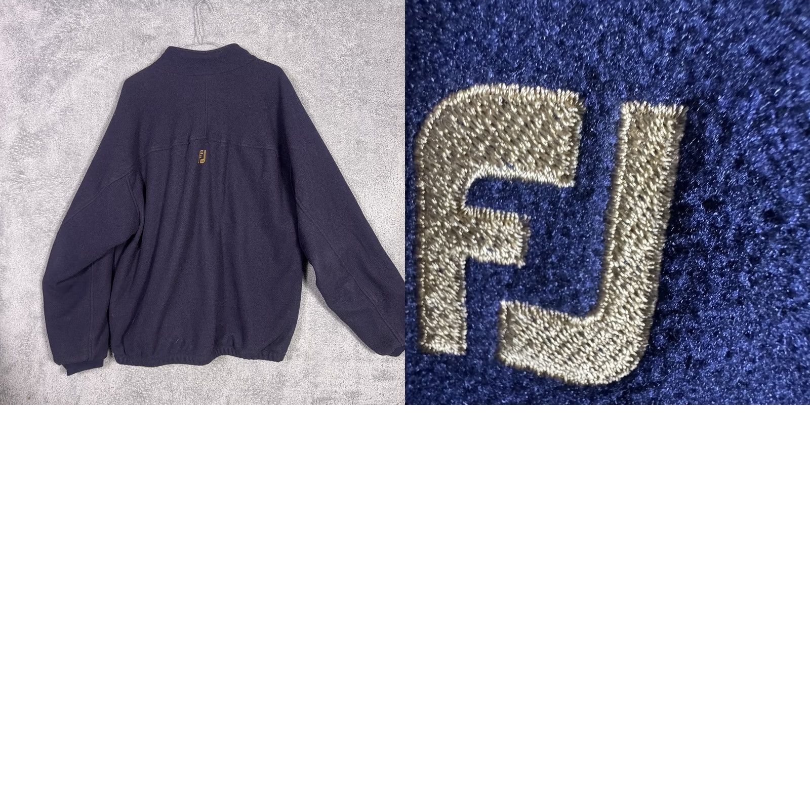 Footjoy VINTAGE FootJoy DryJoys Jacket Mens XL Fleece Golf 1/4 Zip Pullover Bomber USA Made Blue Solid Windbreaker Jacket Mens XL Blue FootJoy Size US XL / EU 56 / 4 - 8 Thumbnail