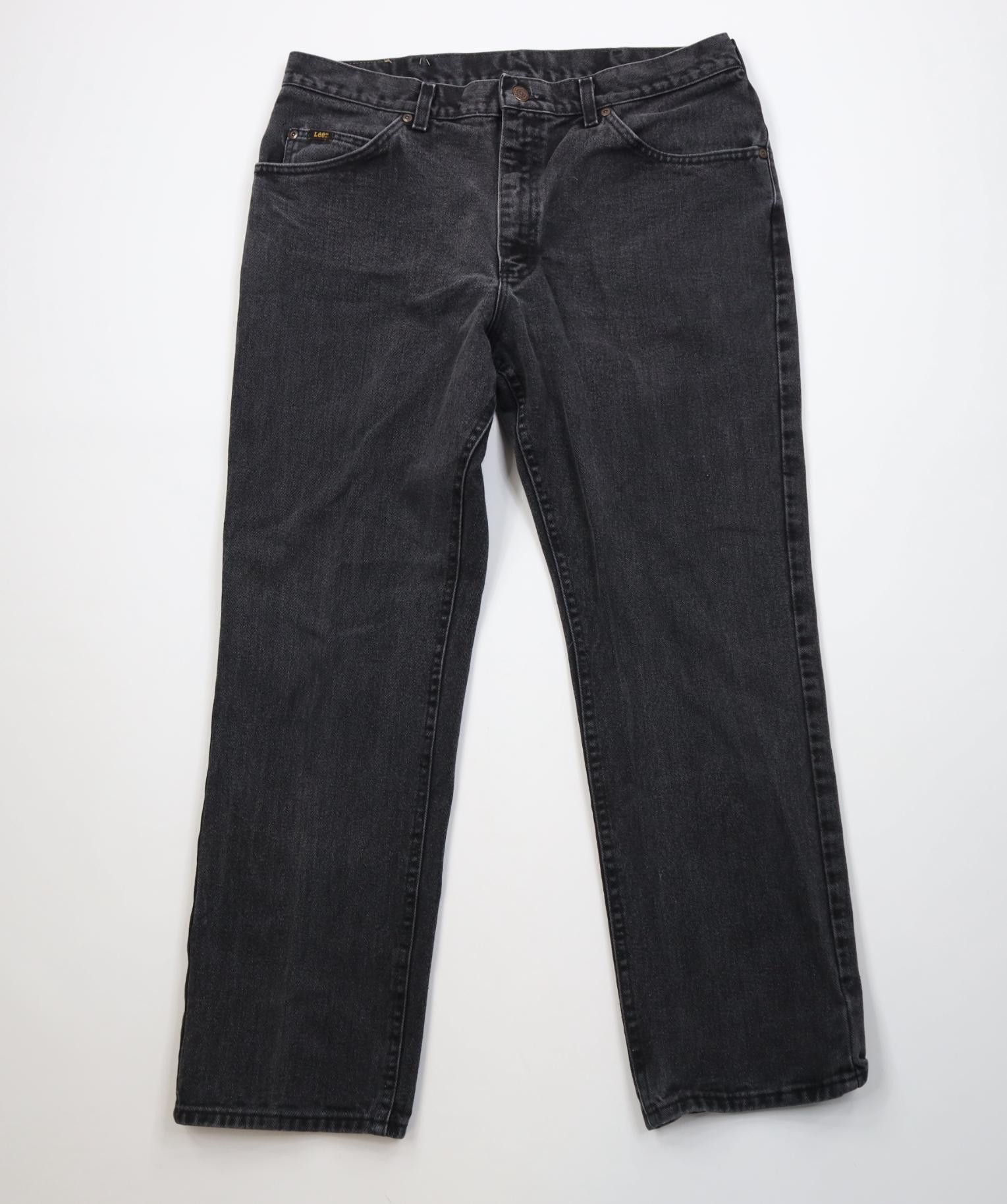 Lee Vintage 90s Lee Faded Straight Leg Denim Jeans Black Cotton Size US 36 / EU 52 - 1 Thumbnail