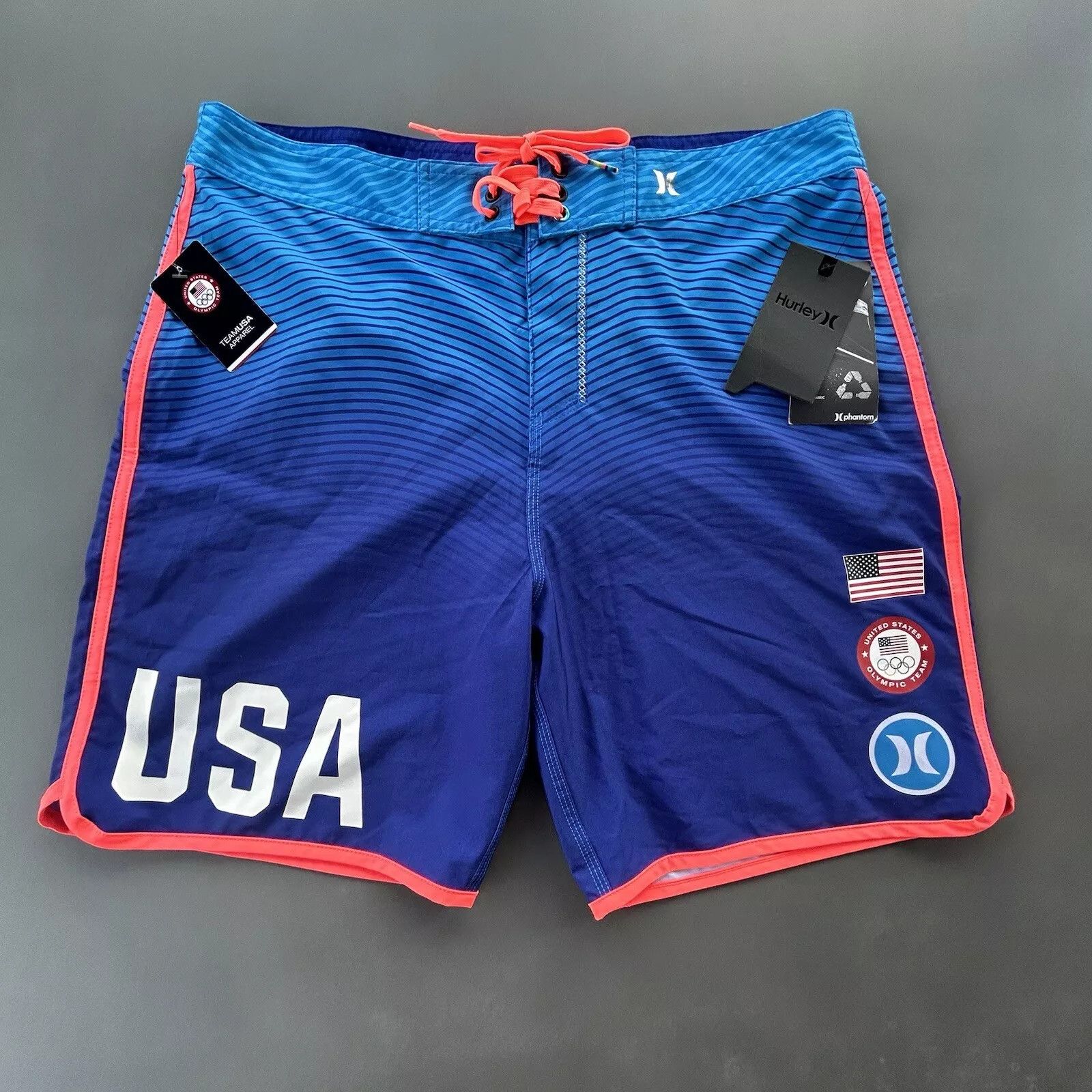 Hurley Hurley Phantom Block Party Team USA Blue Stretch Size US 34 / EU 50 - 1 Thumbnail
