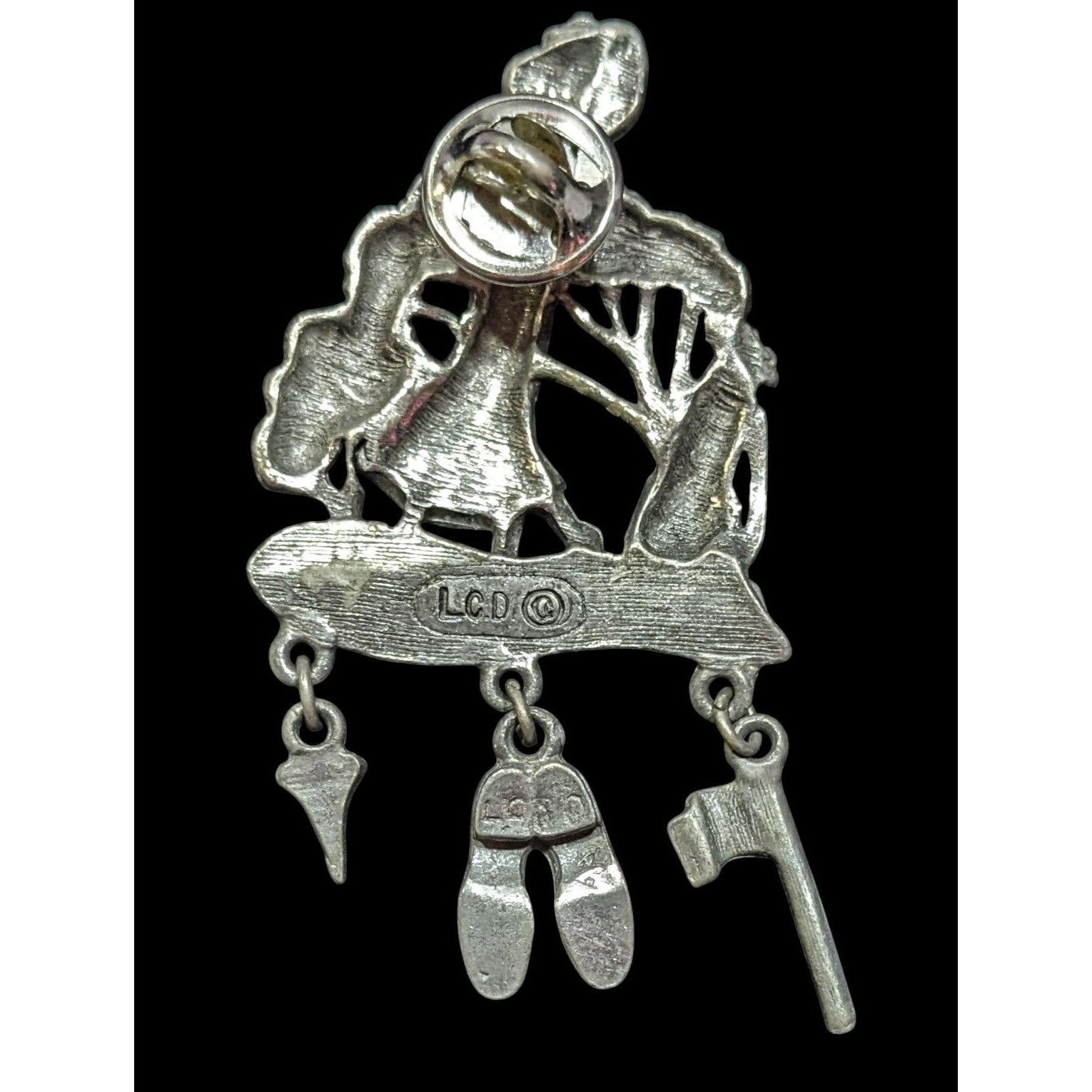 Other Vintage Sporty Lady Golfing Pewter Brooch Signed LCD Size ONE SIZE - 2 Thumbnail
