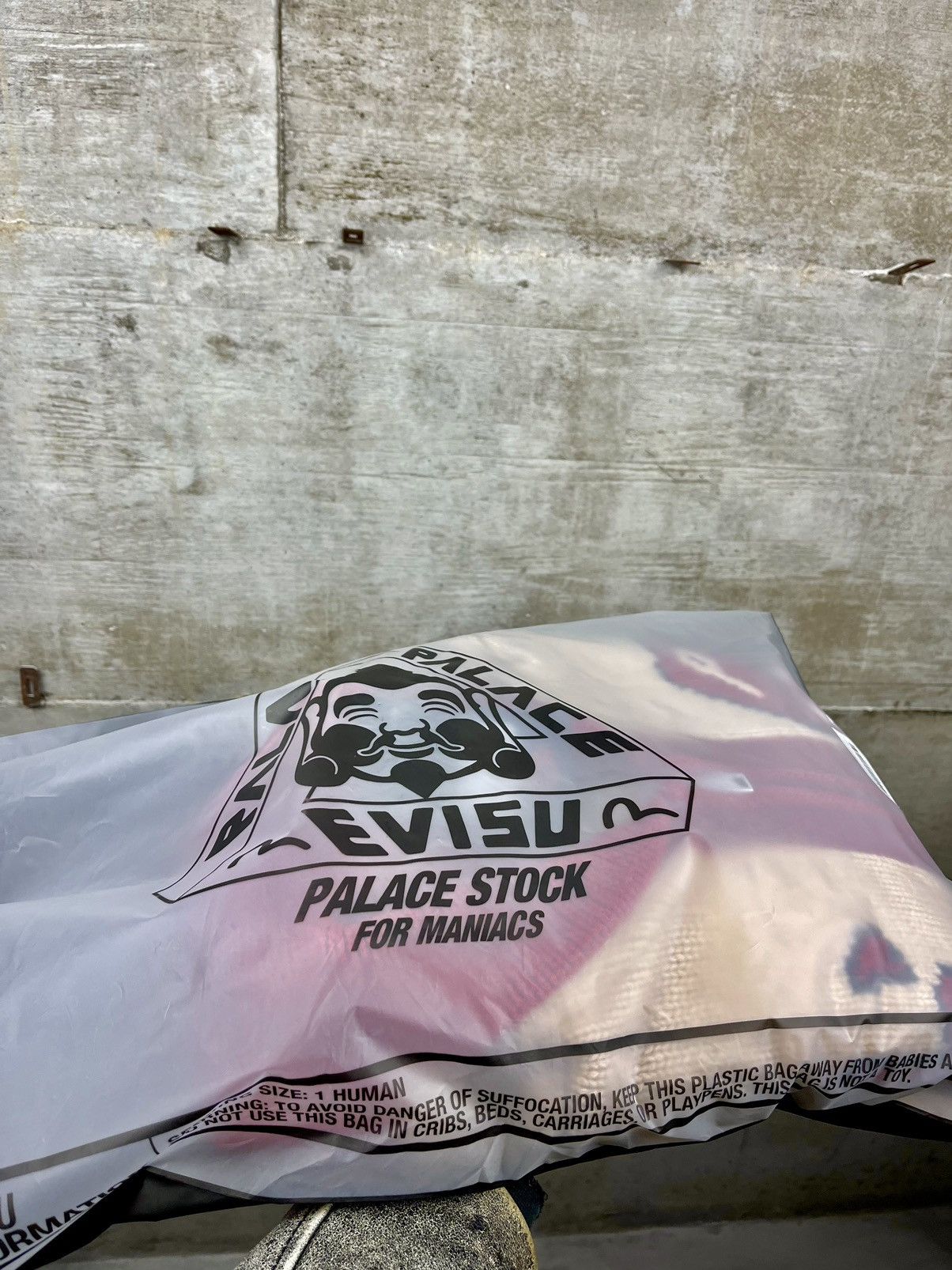 Palace Palace x Evisu Dice Cowichan Knit Cream | Grailed