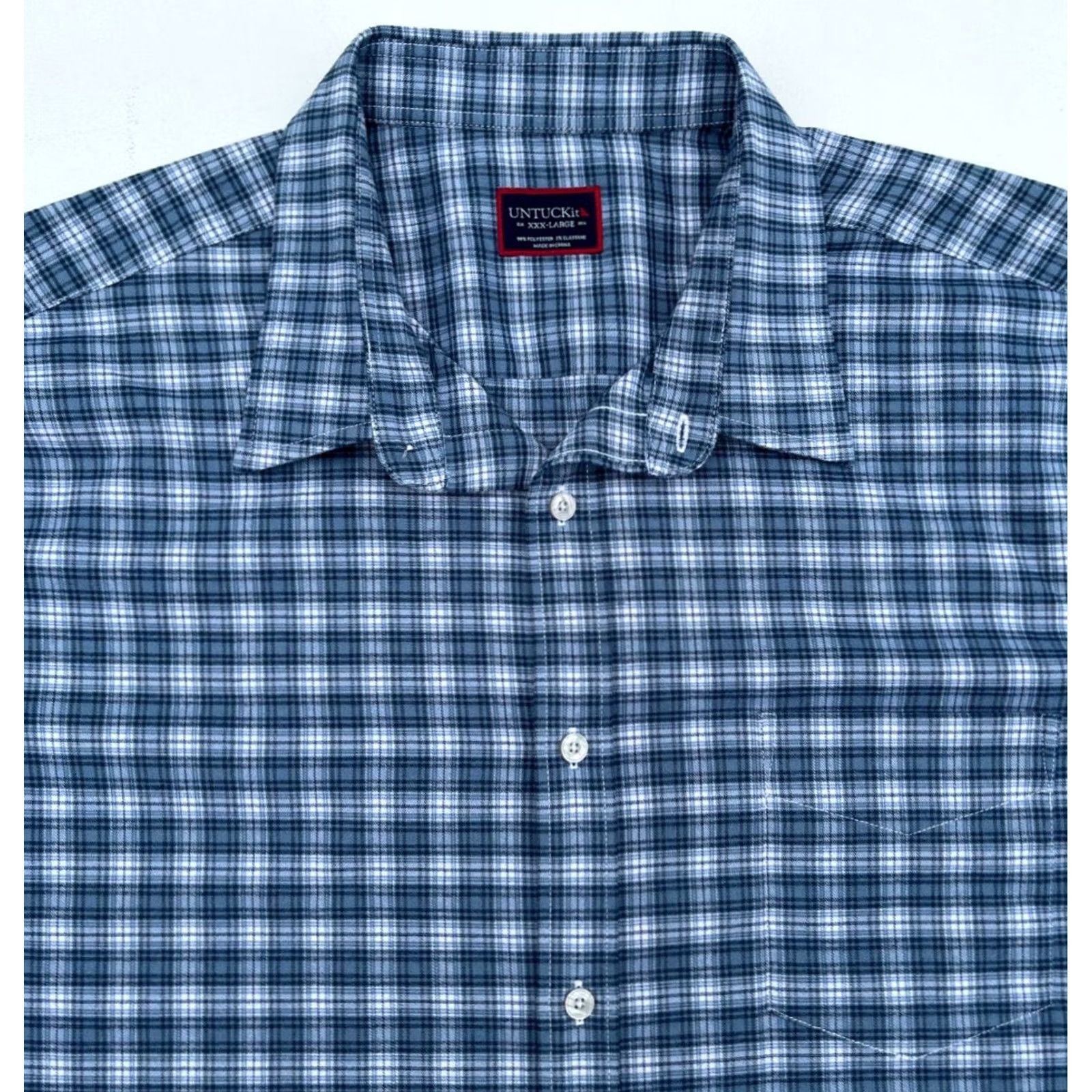 UNTUCKit UNTUCKit Dhais Button-Up Shirt Regular Fit 3XL Blue Plaid Long Sleeve Collared Button-Up Shirt Men Size US XXL / EU 58 / 5 - 3 Thumbnail