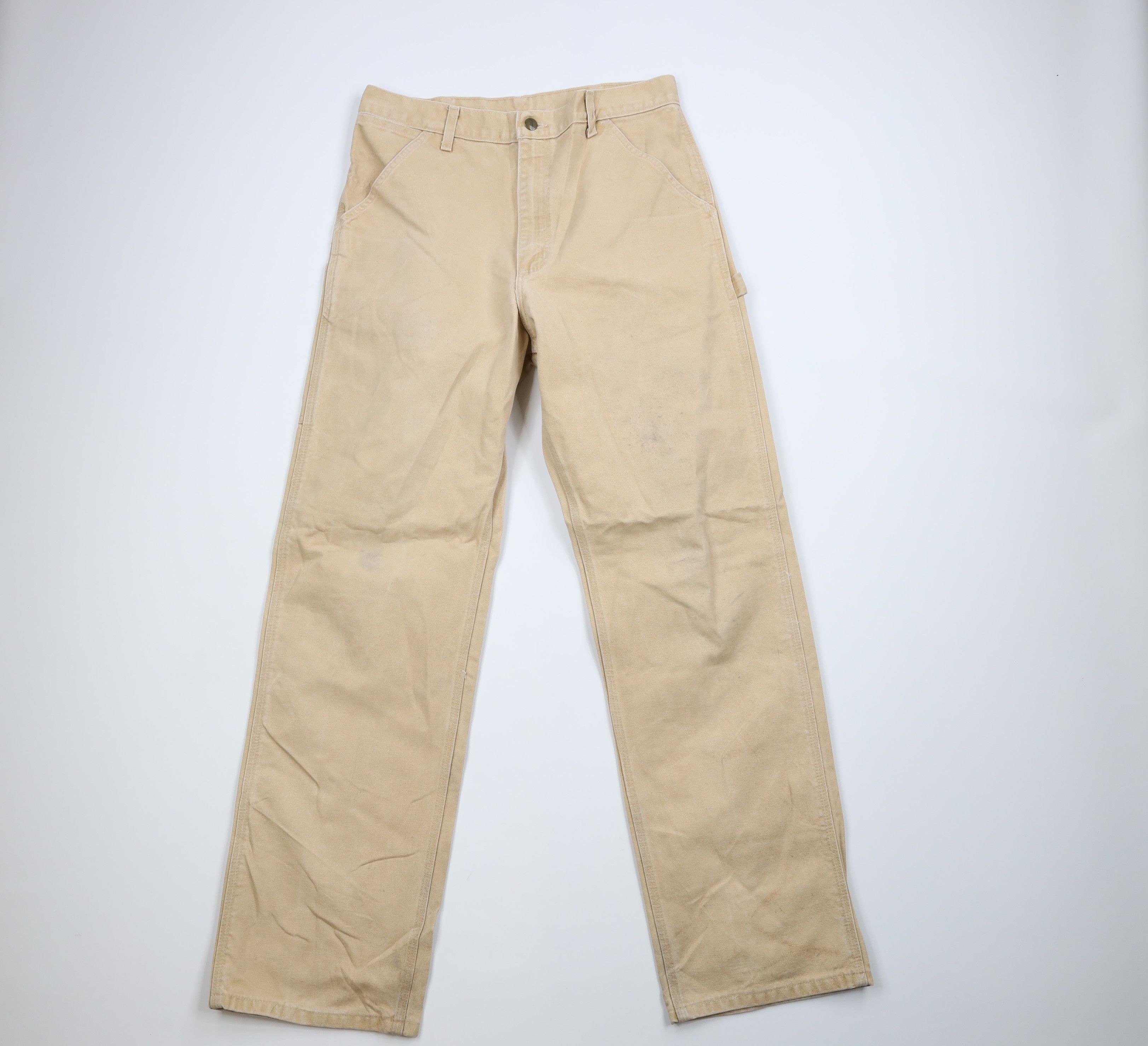 Carhartt × Vintage Vintage 90s Carhartt Out Wide Leg Canvas Pants Beige USA Size US 34 / EU 50 - 1 Thumbnail