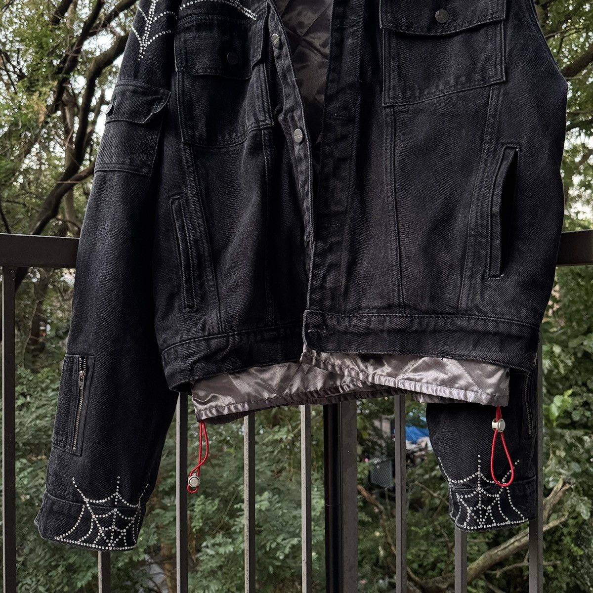 Sp5der Sp5der Worldwide Rhinestone Denim Jacket Size US XXL / EU 58 / 5 - 15 Thumbnail