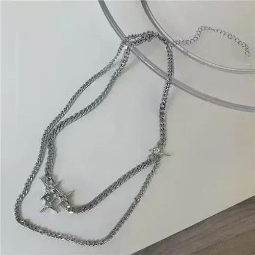 VIBE Shine Silver Chain Goth God Pendant Necklace Stone Rave Size ONE SIZE - 2 Thumbnail