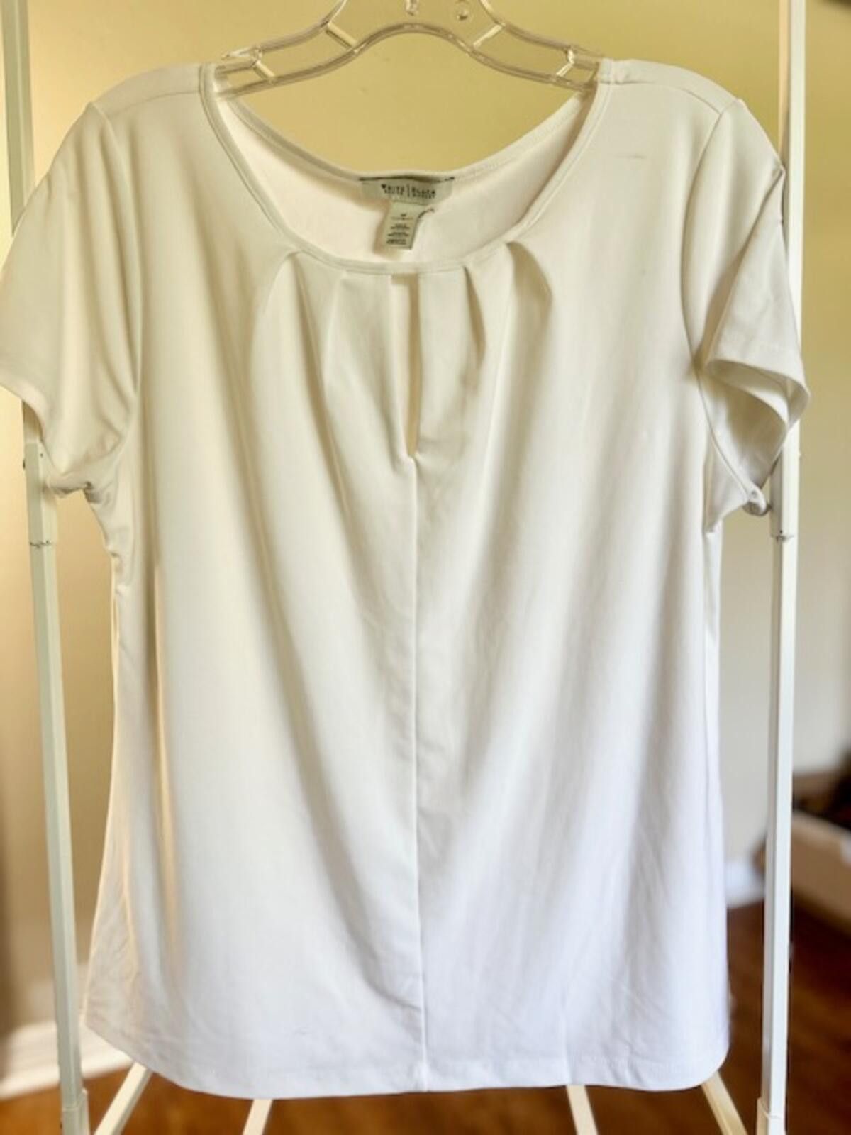Other White House Black Market Women's White Short Sleeve Top Size Size M / US 6-8 / IT 42-44 - 3 Thumbnail