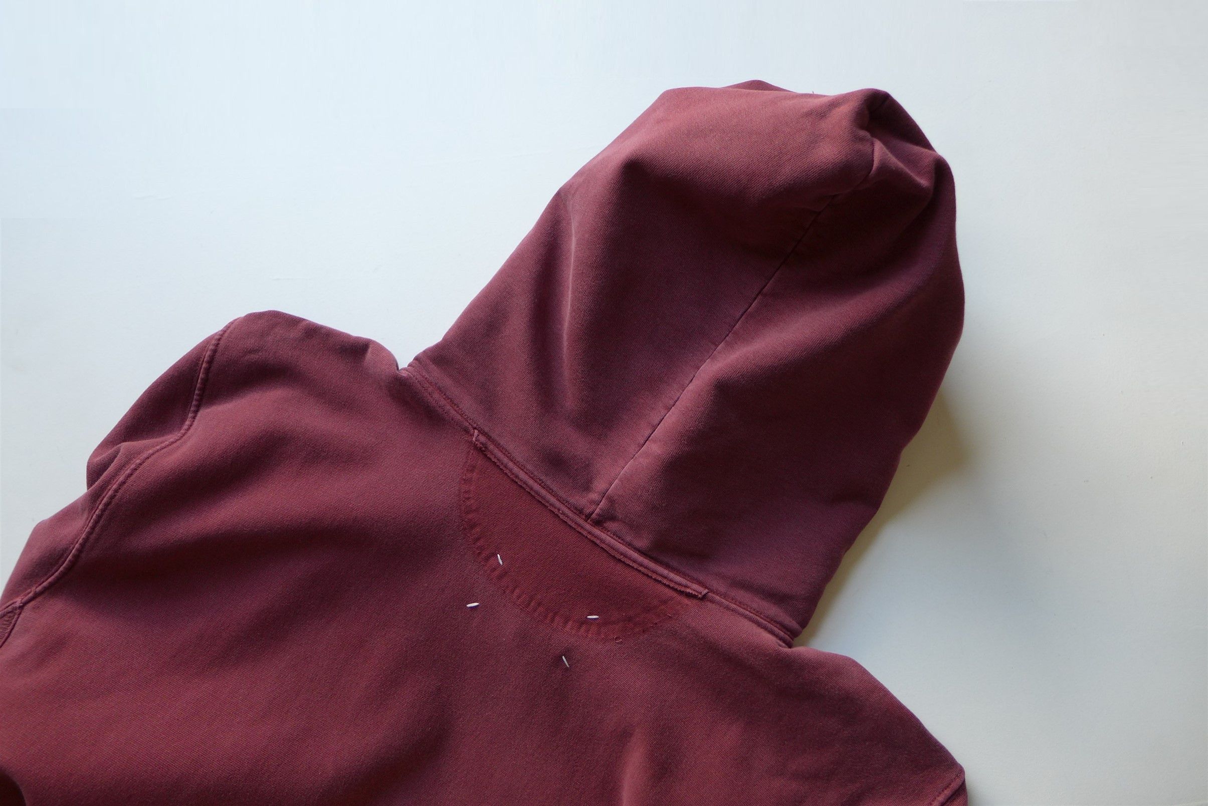 Maison Margiela Margiela Name Tag Hoodie - Washed Burgundy Cotton Size US L / EU 52-54 / 3 - 4 Thumbnail