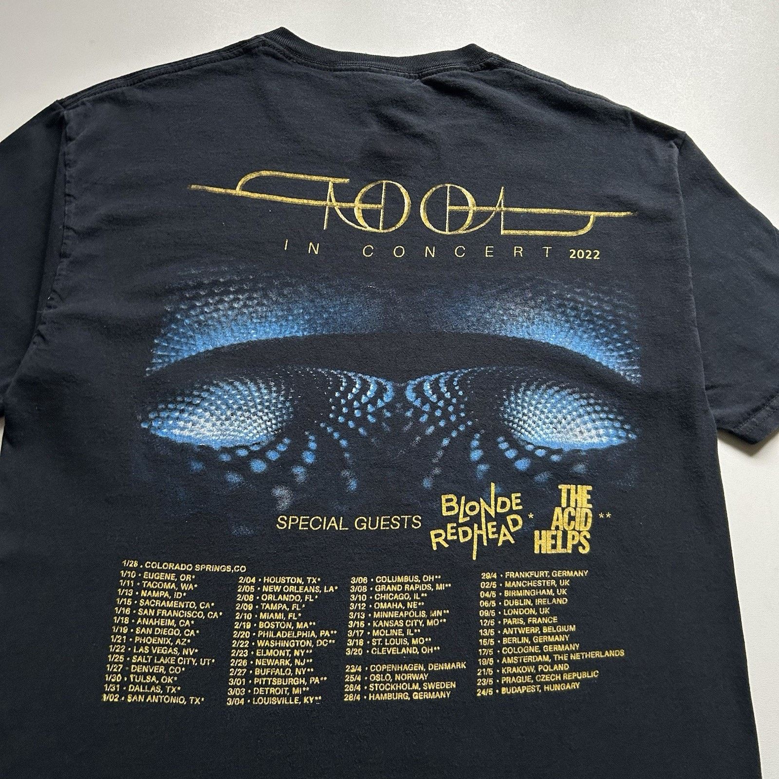 Band Tees × Fruit Of The Loom × Vintage Vintage Tool T Shirt Medium Faded Black 2022 Tour Concert Size US M / EU 48-50 / 2 - 4 Thumbnail