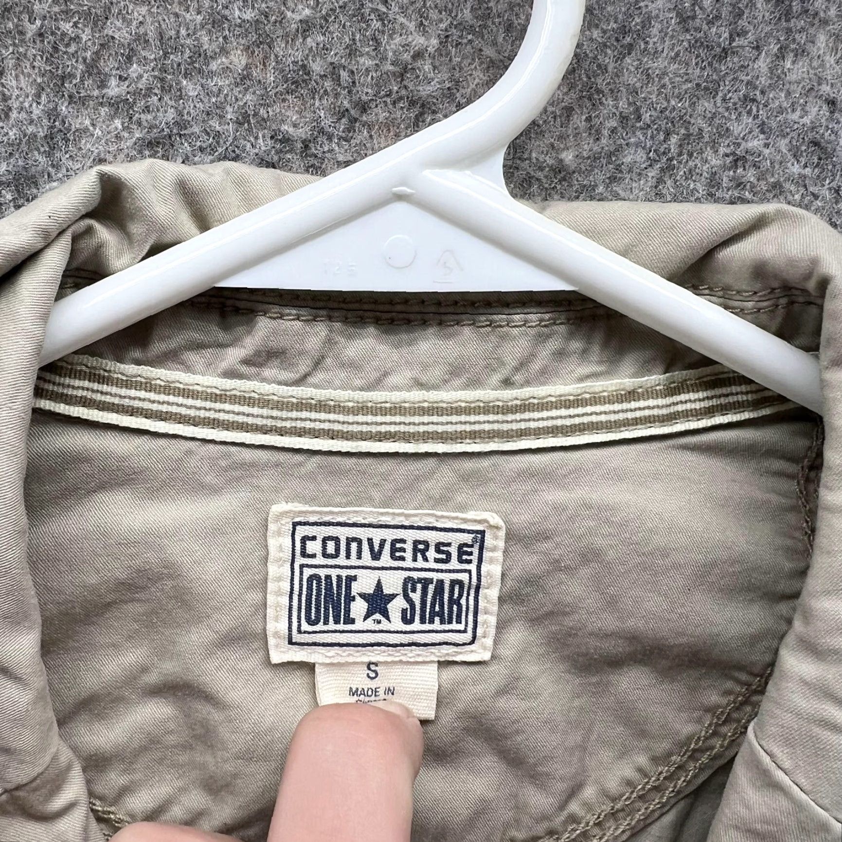 Converse VINTAGE Converse Jacket Women Small Khaki Beige Canvas Military Coat 1908 Fall Spring Womens Size S / US 4 / IT 40 - 6 Thumbnail