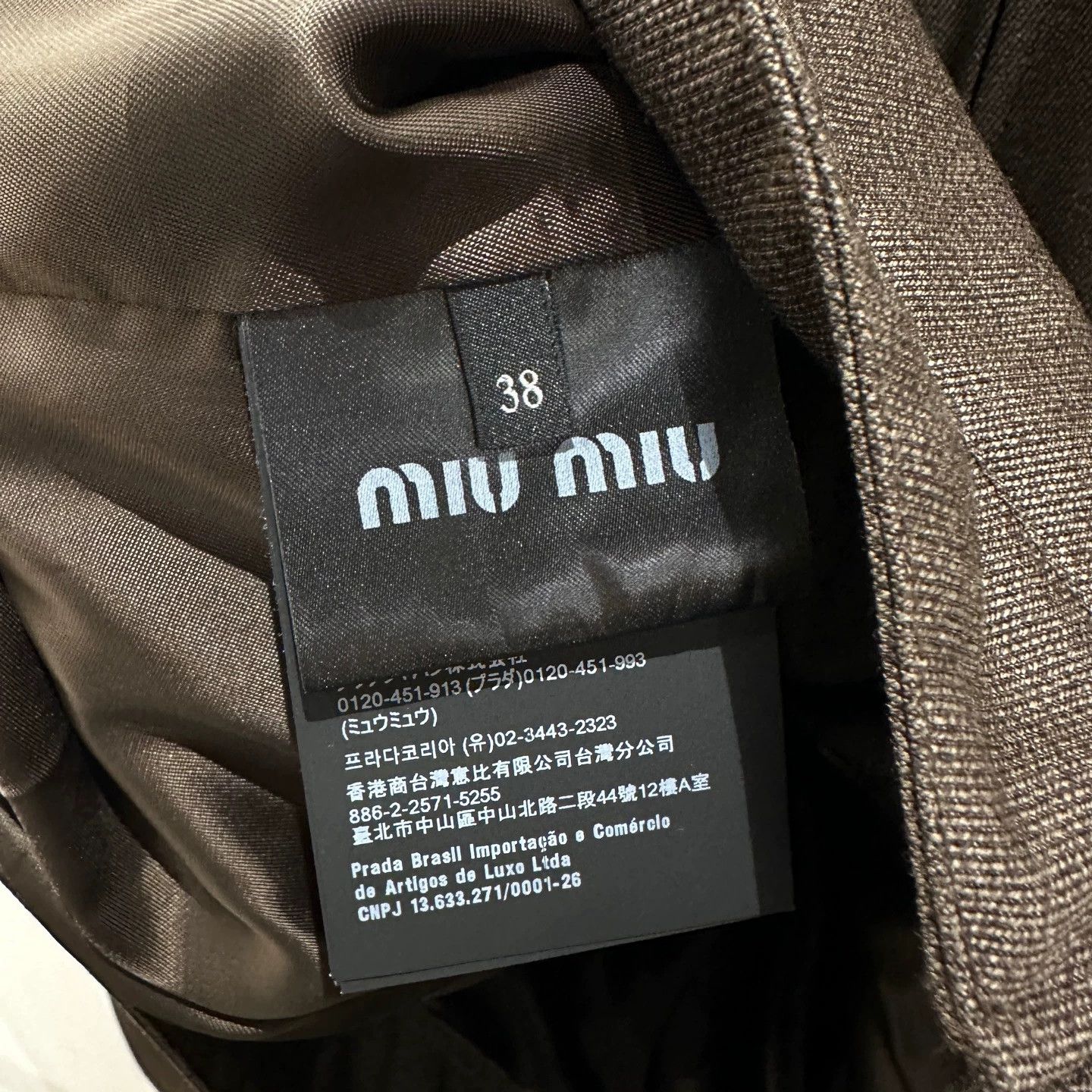 Miu Miu MIU MIU Blue & Brown Logo Embroidered Color Blocked Jacket Size XS / US 0-2 / IT 36-38 - 4 Thumbnail