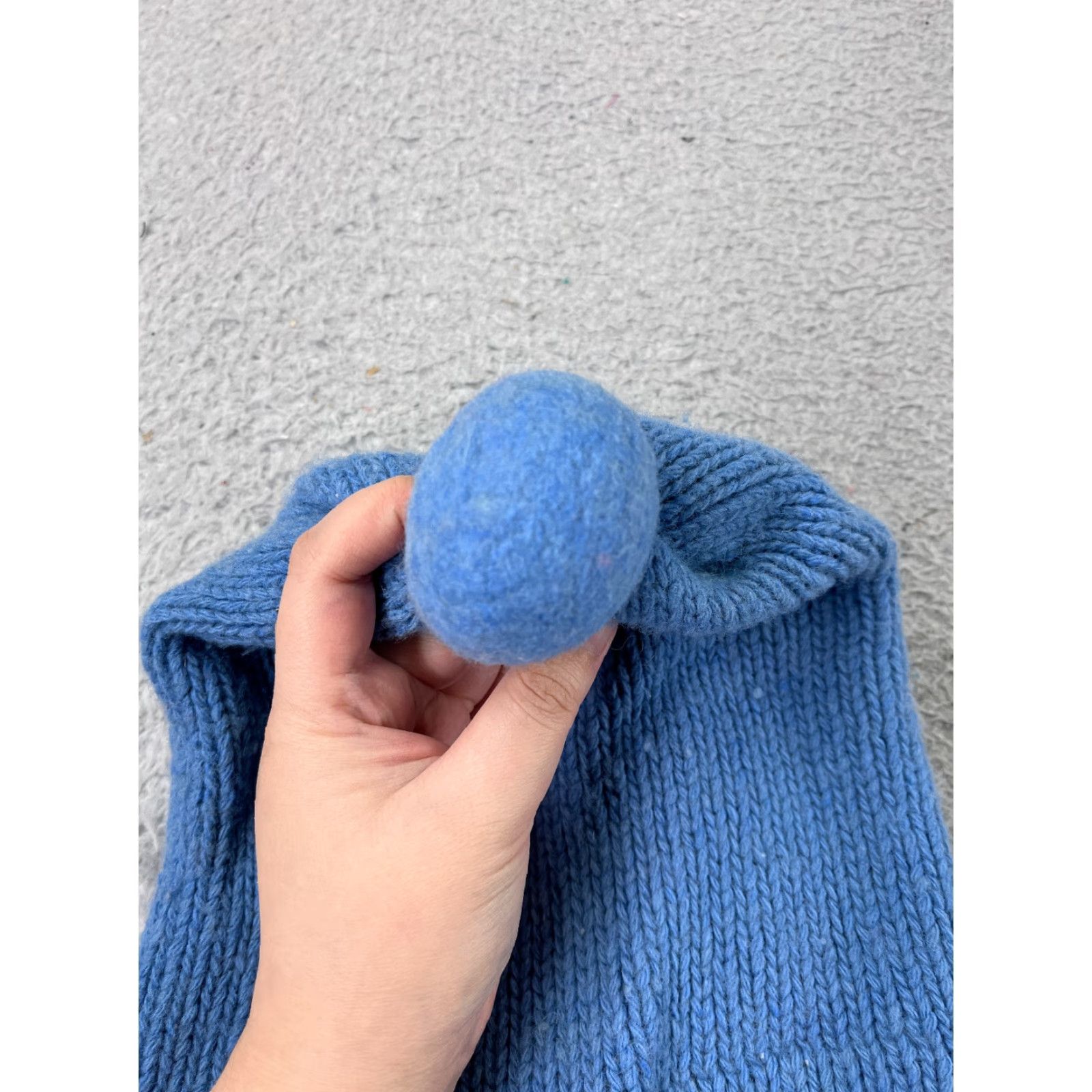 Vintage VINTAGE Beanie Toque Adult One Size Blue Knit Cotton Blend Winter Snow Ski Pom Size ONE SIZE - 2 Thumbnail