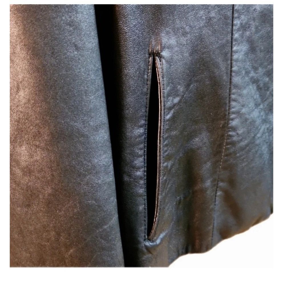Jones New York Womens Jones New York Black Leather Jacket Coat Size M / US 6-8 / IT 42-44 - 11 Thumbnail