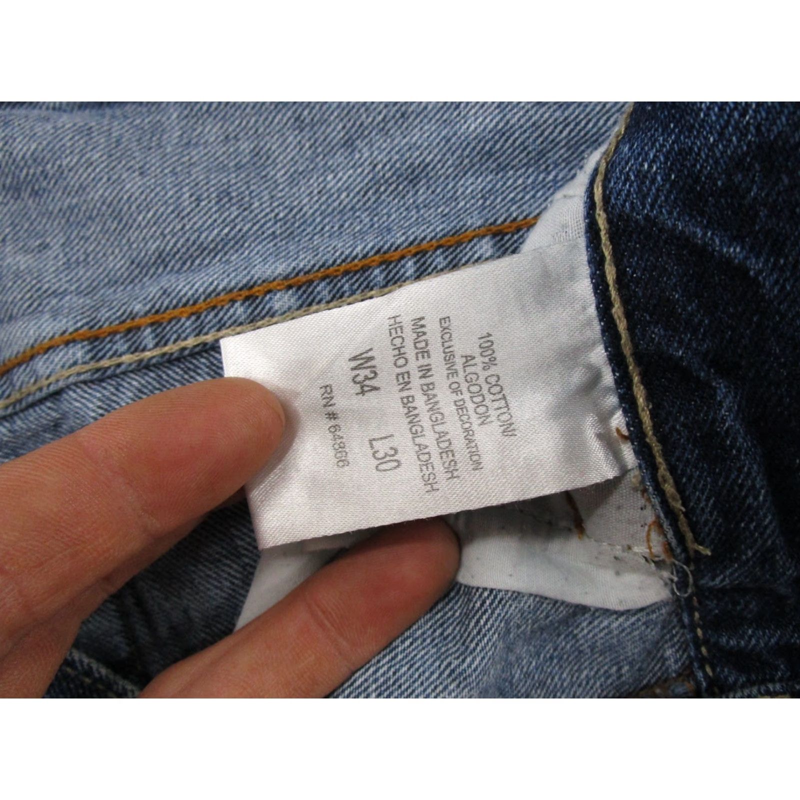 Denime Company Eighty One Mens Straight Leg Blue Distressed Denim Jeans Tag Size 34x30 Size US 34 / EU 50 - 5 Thumbnail