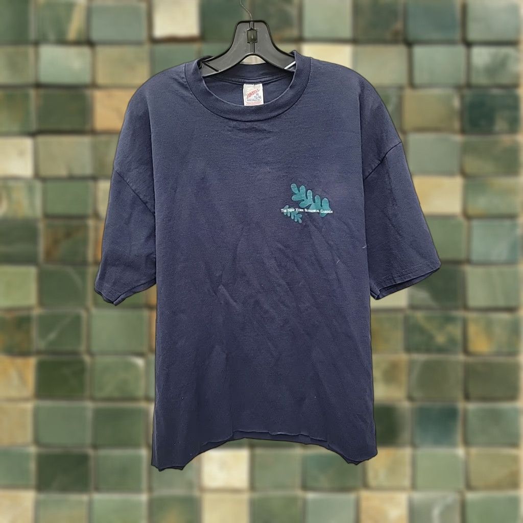 Jerzees VINTAGE Jerzees T-Shirt Blue Crew Neck Short Sleeve Men XL Graphic Print Logo Distressed Cotton 24 Chest 30 Length Size US XL / EU 56 / 4 - 1 Thumbnail