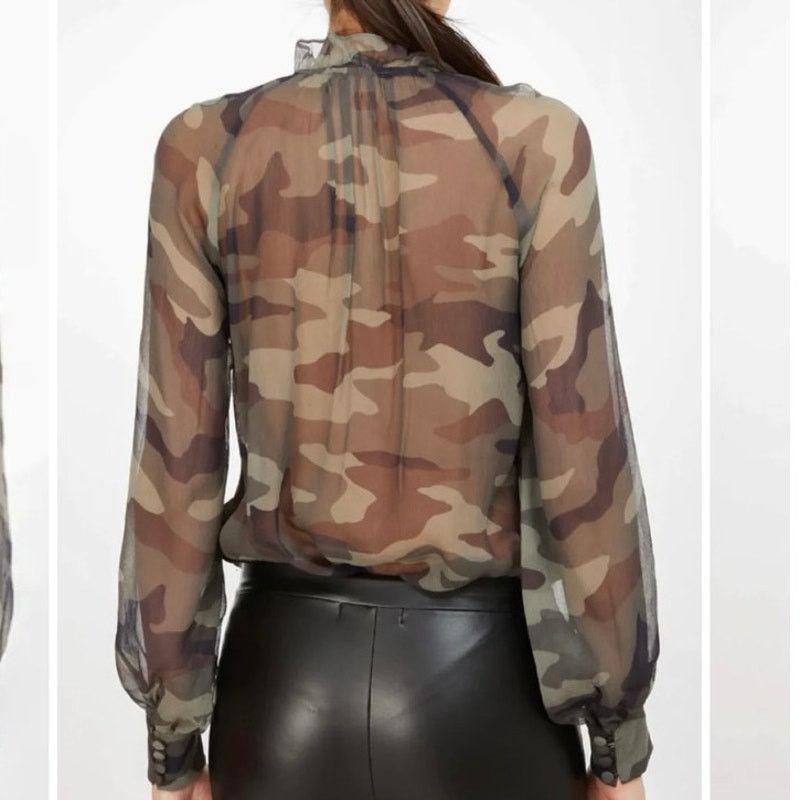 Generation Love NWT Generation Love Noa Blouse Army Camo size XXS Size XXS / US 00 / IT 34 - 3 Thumbnail