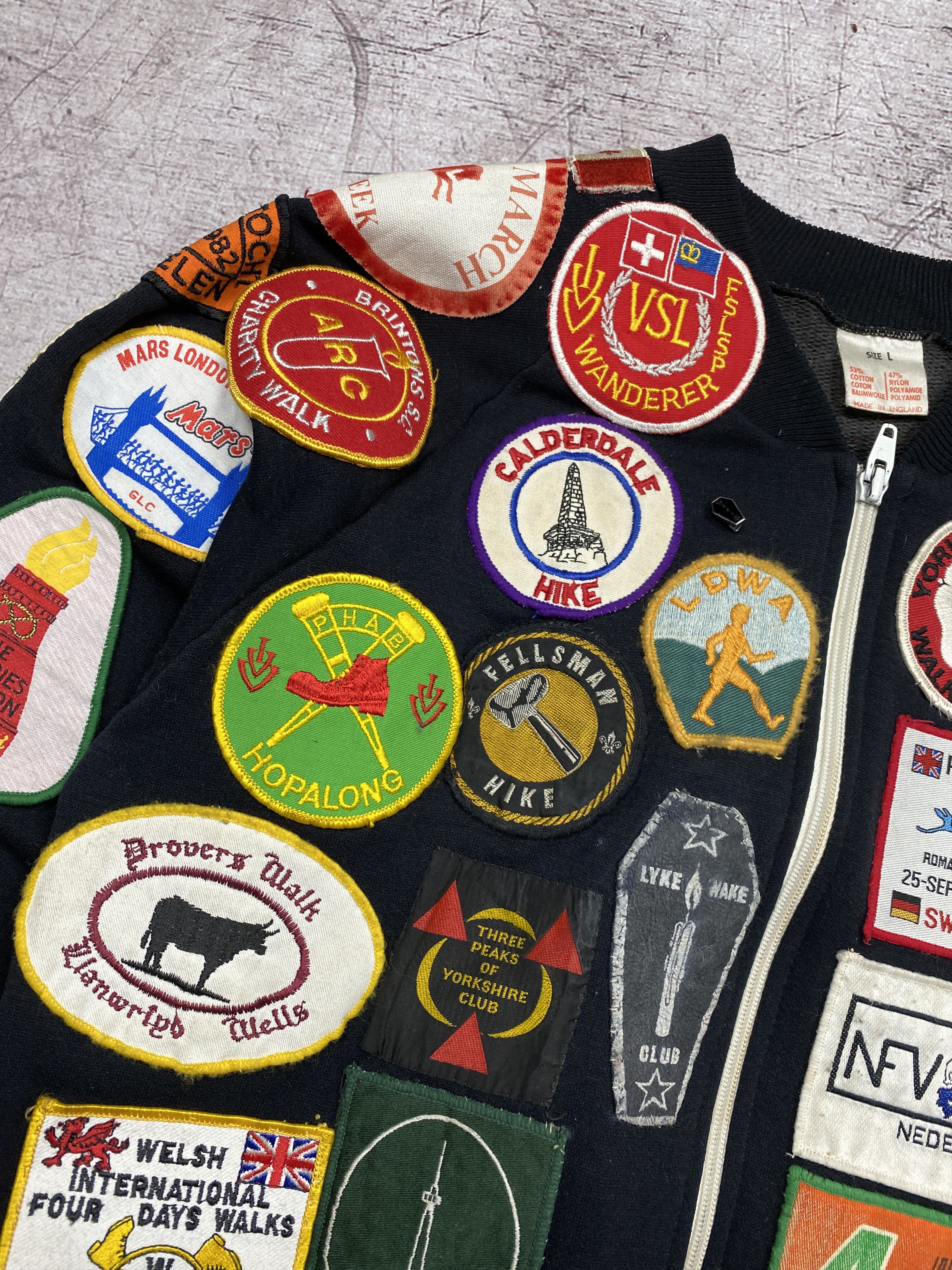 Vintage Vintage 1980’s Patch Covered Mens Bomber Jacket Size US L / EU 52-54 / 3 - 6 Thumbnail