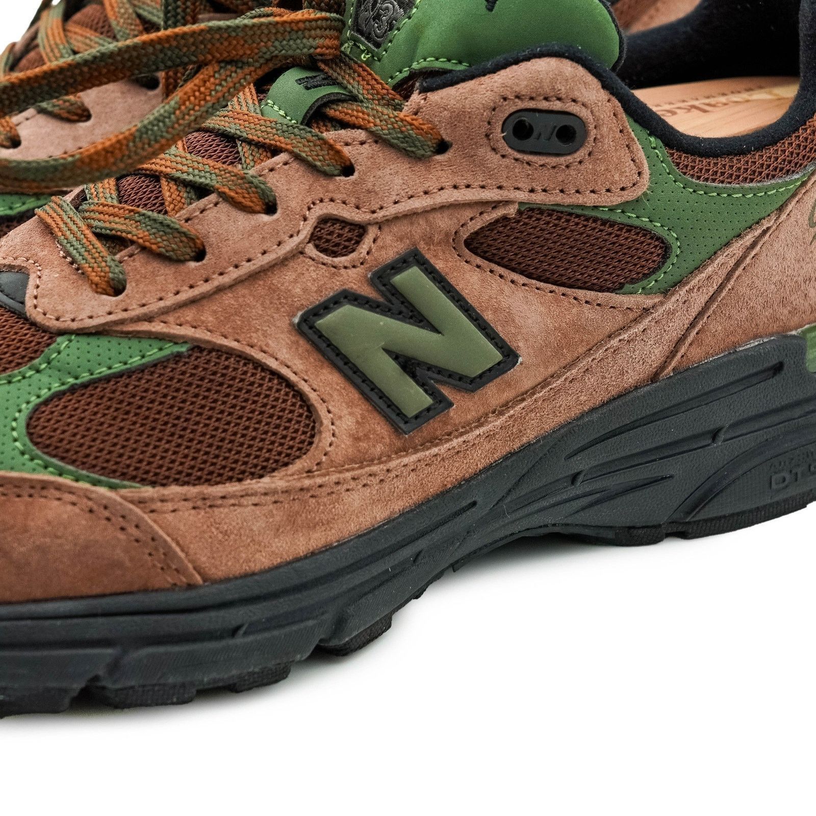 New Balance x Aime Leon Dore Men\'s Brown & Green Leather Mesh Athletic Sneakers New Balance USA 993 Aime Leon Dore Brown Leather Sneakers main image 2