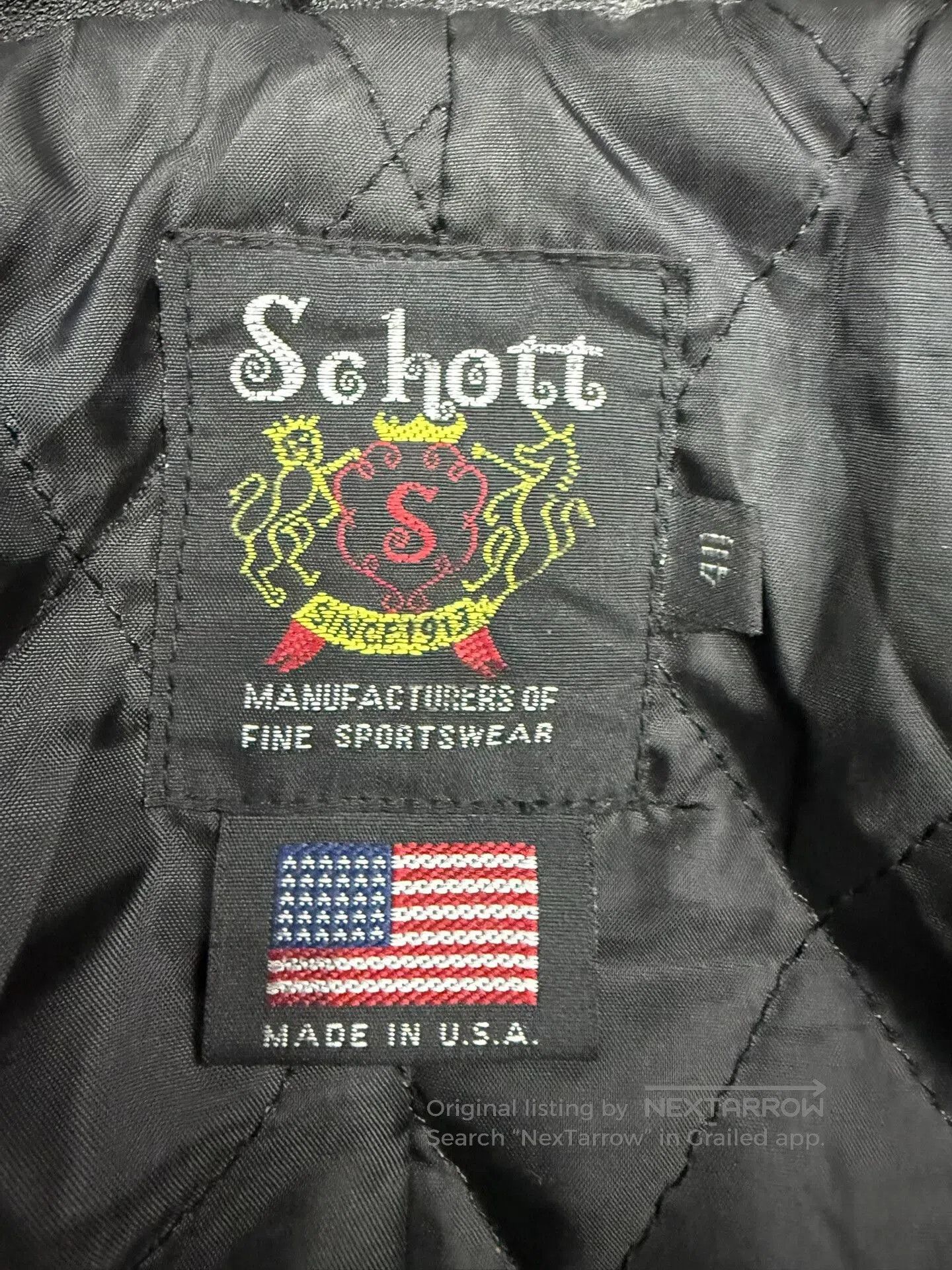Schott Schott Leather Motorcycle Jacket for Men. Size US XXS / EU 40 - 4 Thumbnail