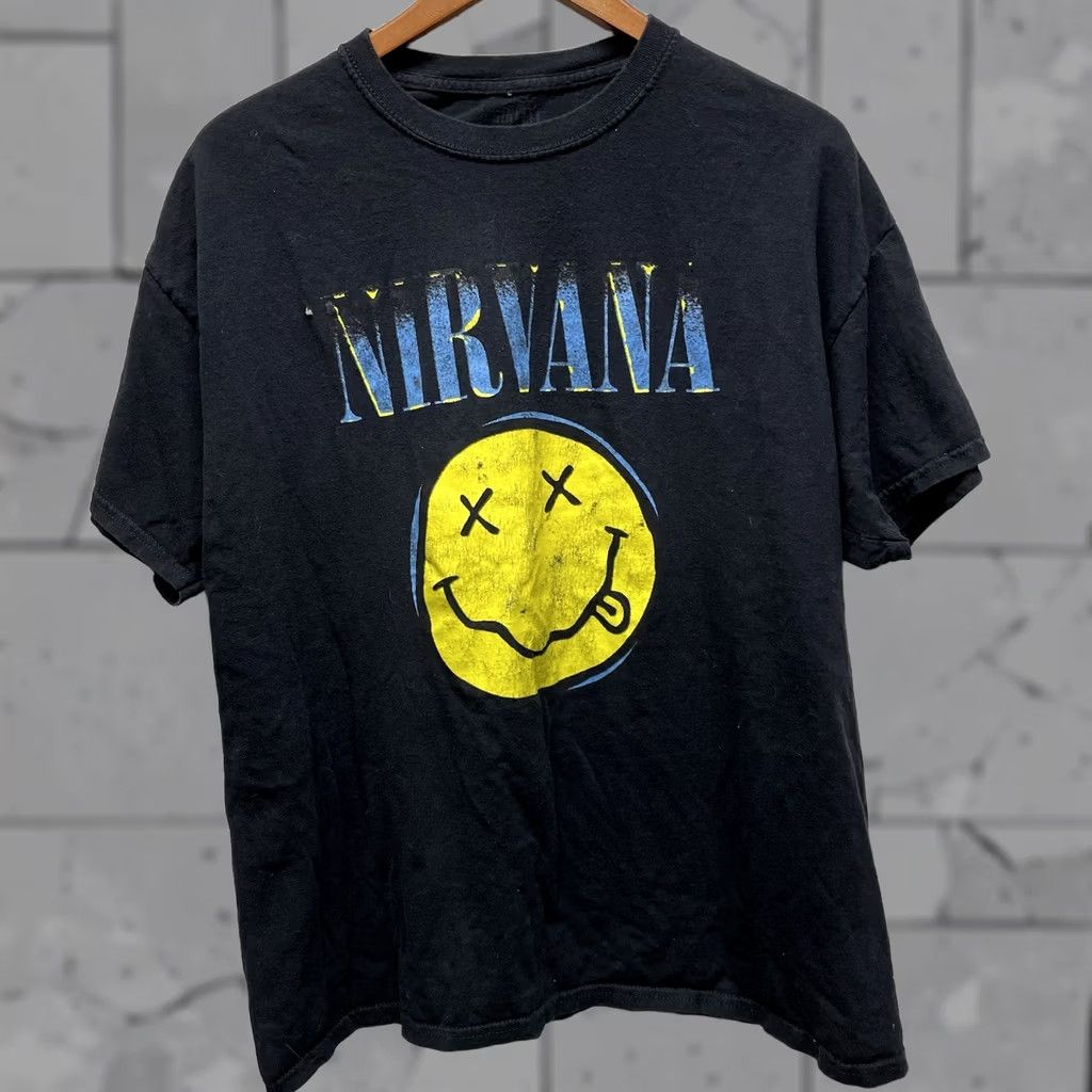 Vintage Nirvana 100% cotton Dark blue graphic Tee Mens XL T-Shirt Size US XL / EU 56 / 4 - 1 Thumbnail