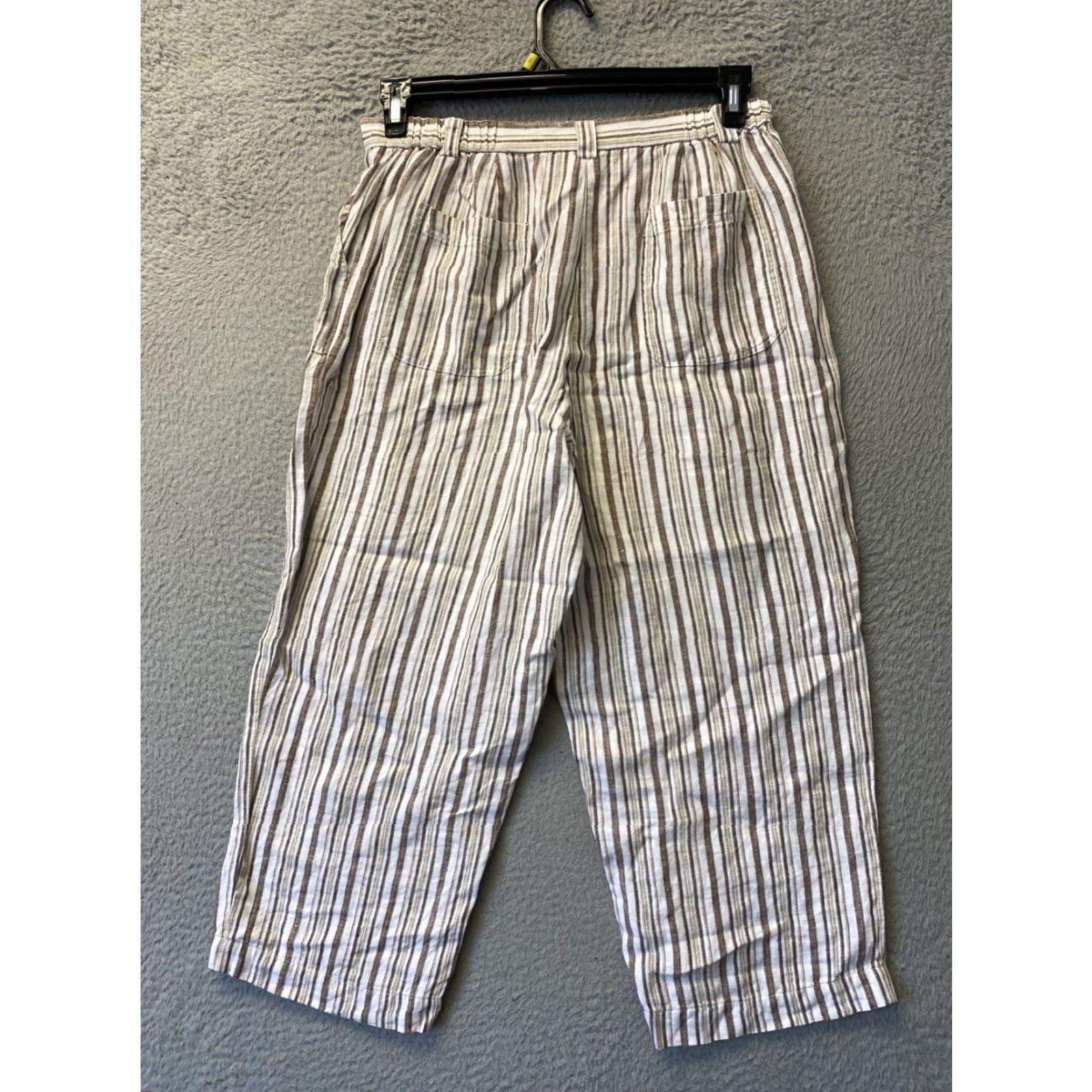JM Collection JM Collection Linen Pants Women Cropped Wide Leg One Size Multicolor Button Trim Beach Bohemian Size 42" / US 20 - 6 Thumbnail