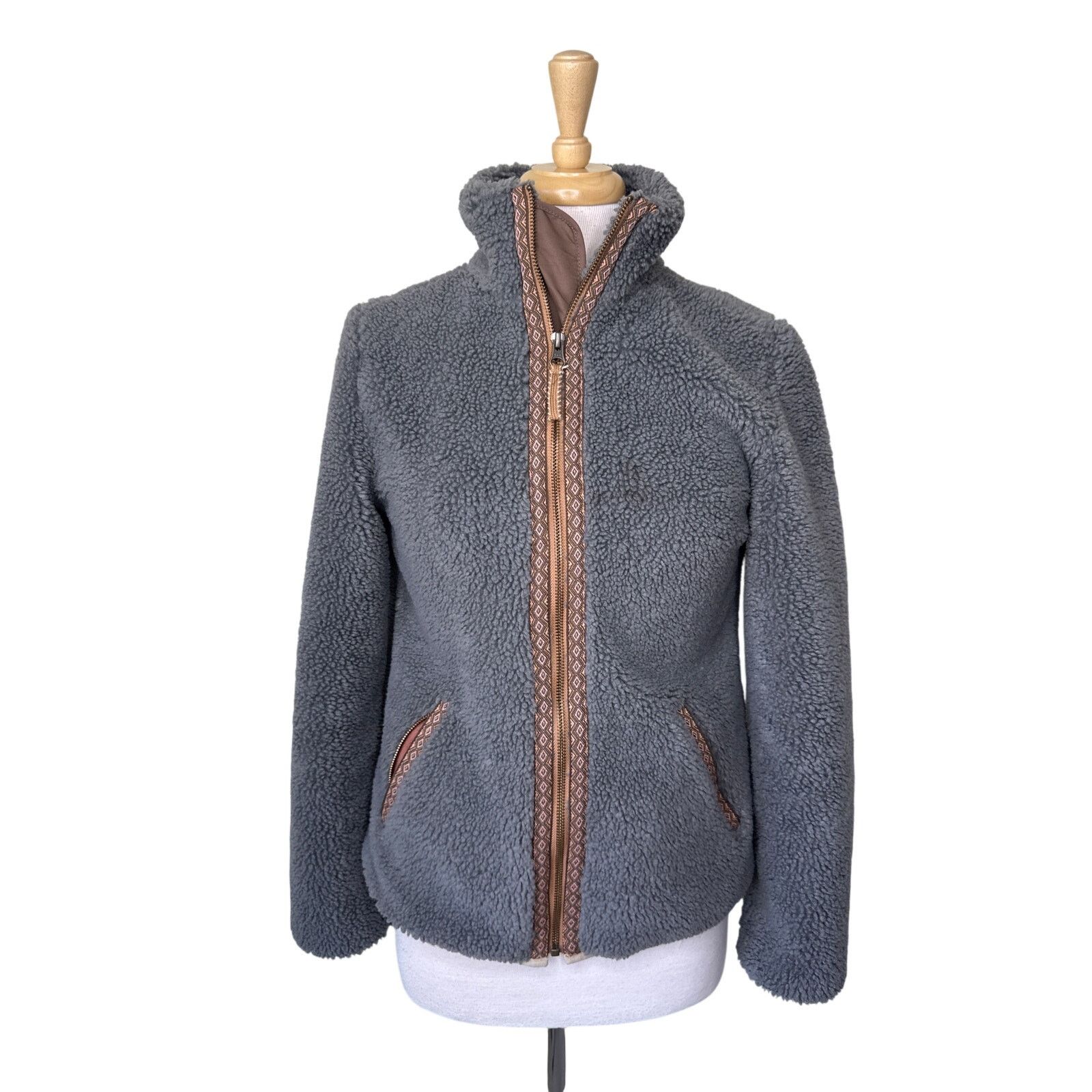 Faherty FAHERTY Ashbury Sherpa Jacket Gargoyle Gray Size Small Size S / US 4 / IT 40 - 2 Thumbnail