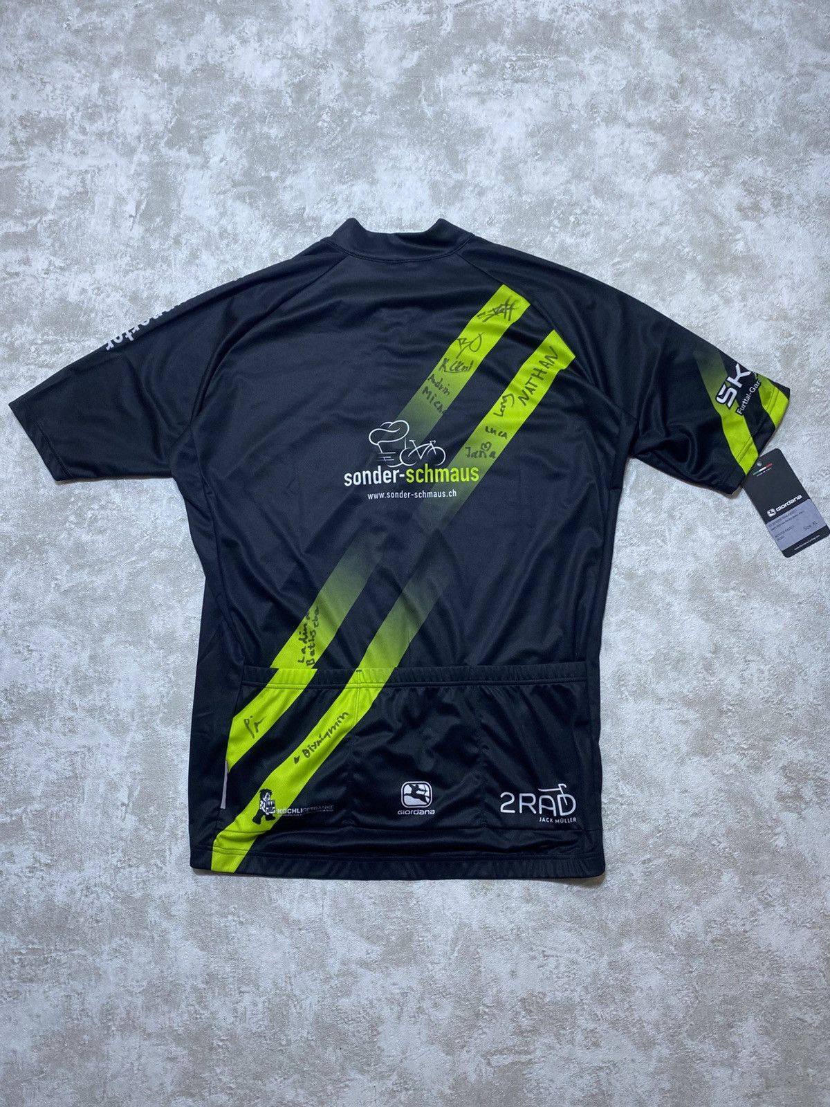 Other Giordana Cycling Jersey Short Sleeve Black Neon Yellow Size US XL / EU 56 / 4 - 7 Thumbnail