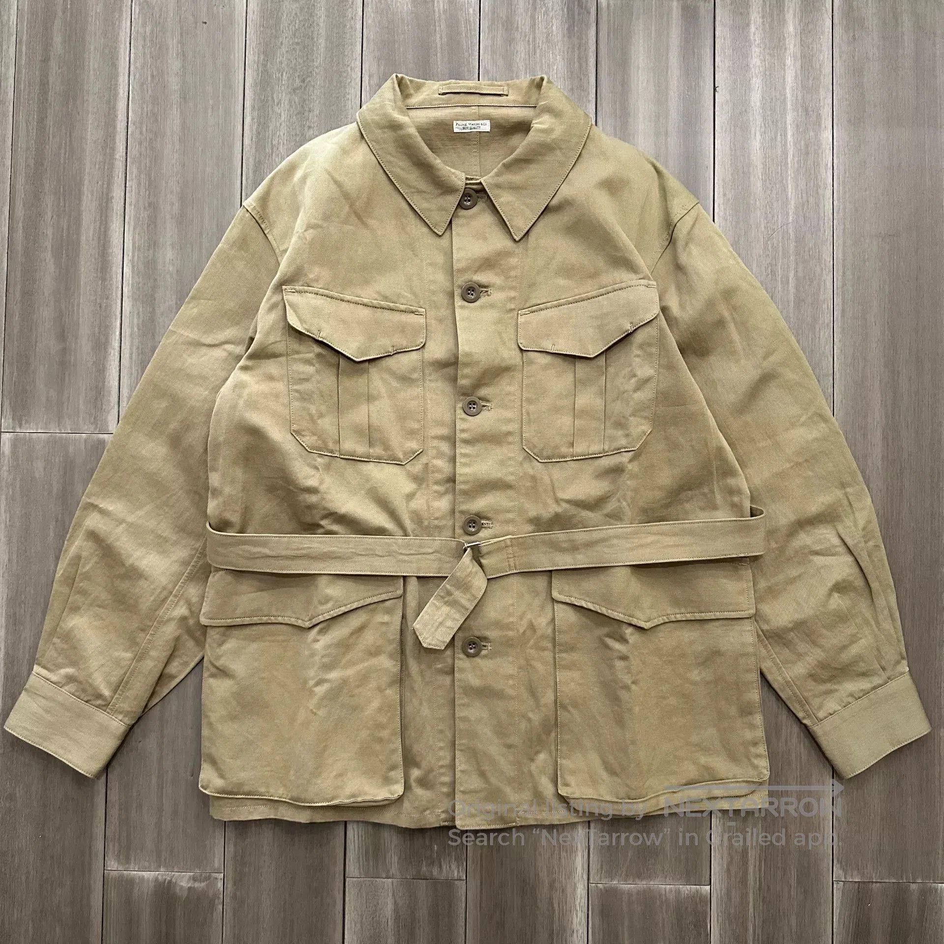 PHIGVEL MAKERS & Co. Casual Khaki Hunting Jacket by Phigvel. Size US S / EU 44-46 / 1 - 1 Thumbnail