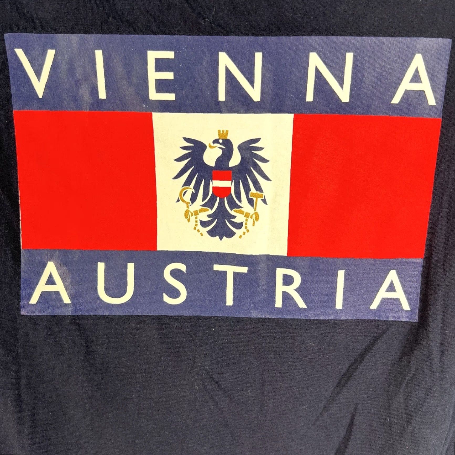 Vintage Austrian Flag T-Shirt Vienna Austria Adult Medium Size Short Sleeve Navy Size US M / EU 48-50 / 2 - 2 Thumbnail