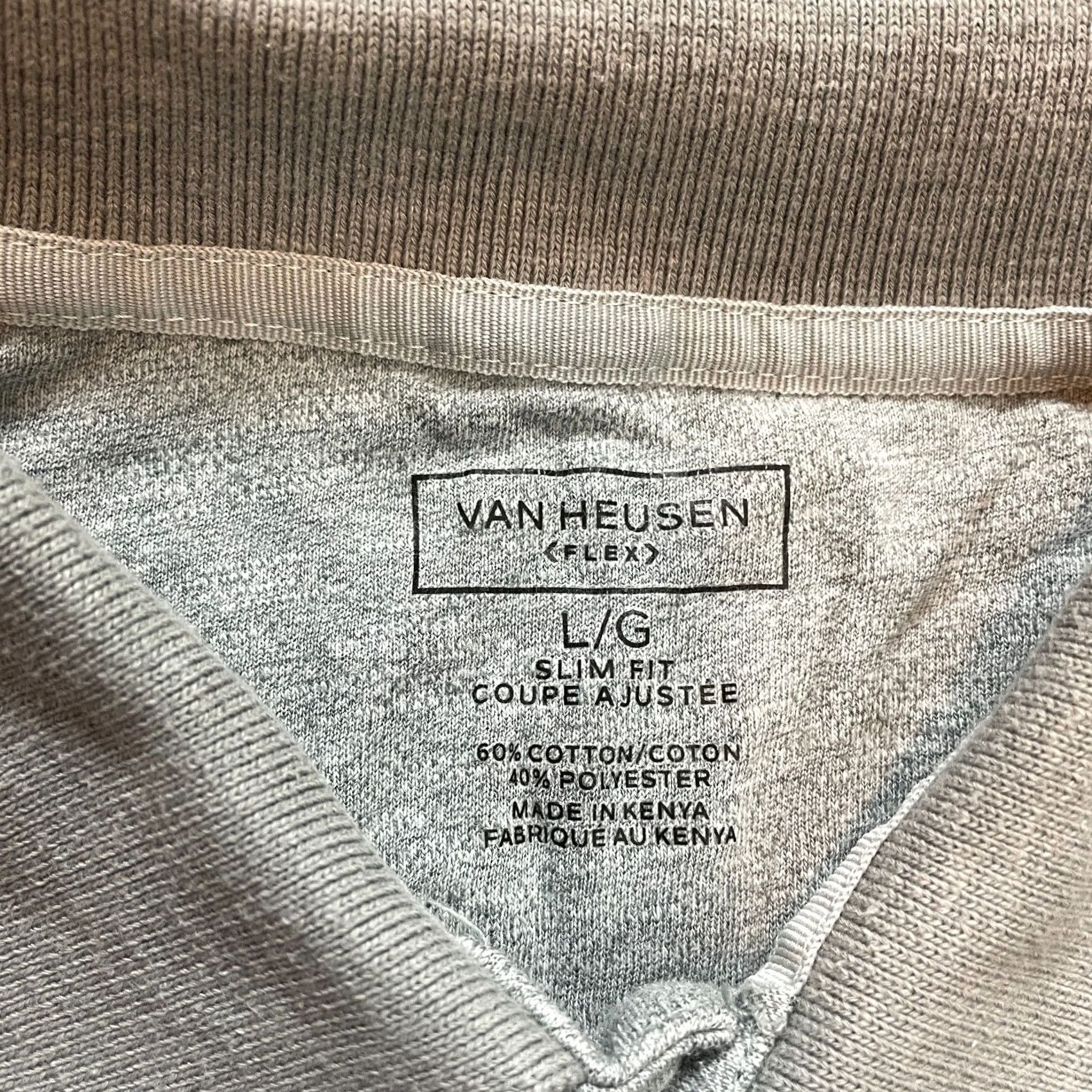 Van Heusen VINTAGE Van Heusen Polo Shirt Mens Large Gray Flex Stretch Collared Pocket Slim Fit Size US L / EU 52-54 / 3 - 3 Thumbnail