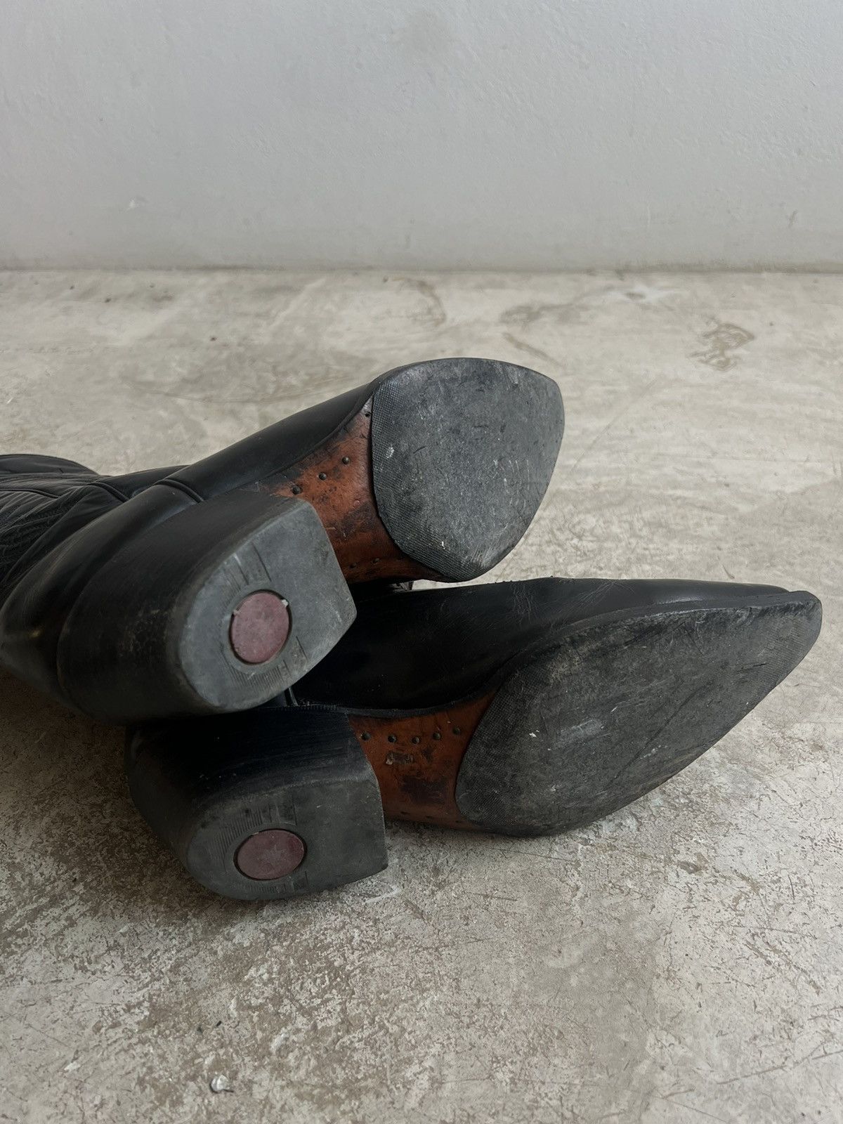 Leather SOLD* Vintage 70s Leather Western Cowboy Boots Size US 9.5 / EU 42-43 - 6 Thumbnail