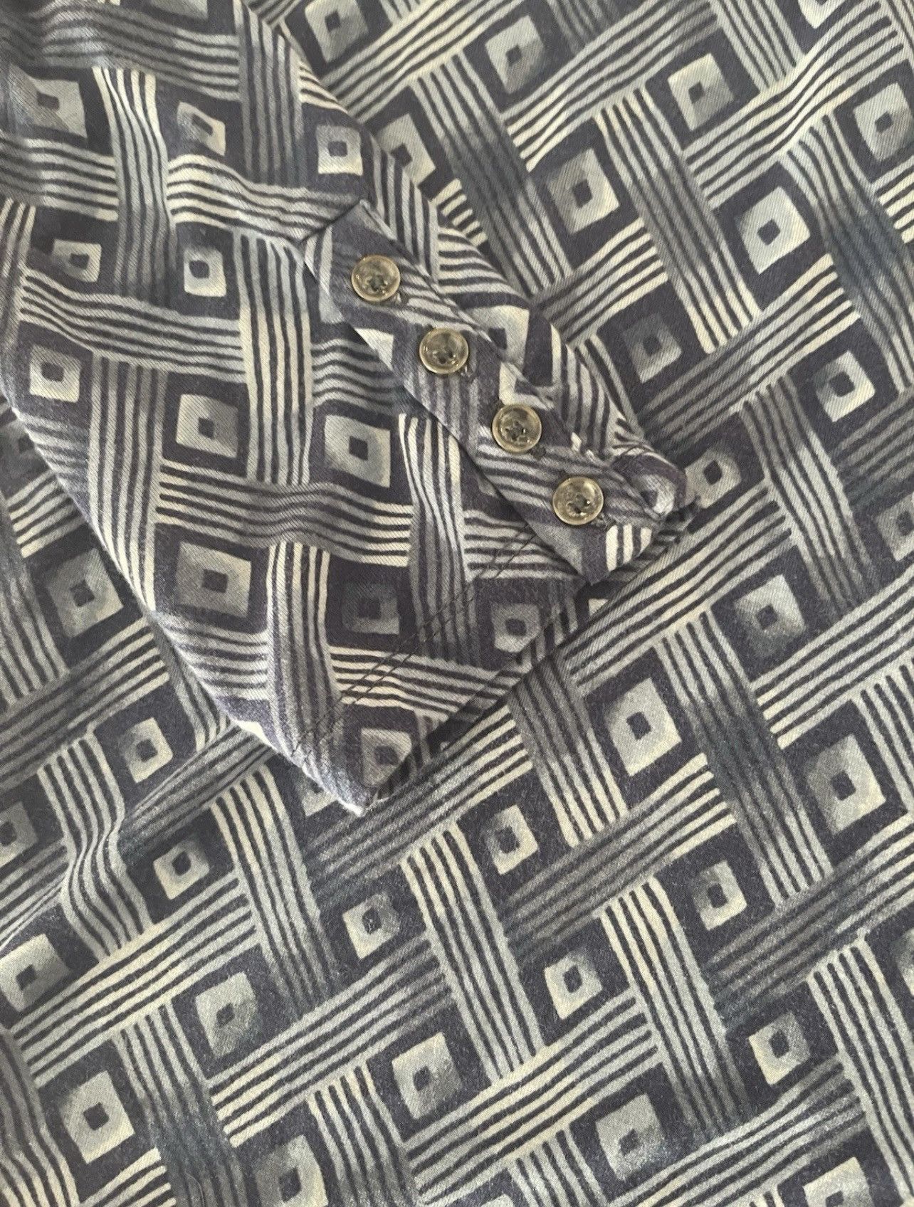 J.McLaughlin J.McLaughlin Women’s Blue Geometric Long Sleeve Blouse L Size L / US 10 / IT 46 - 4 Thumbnail