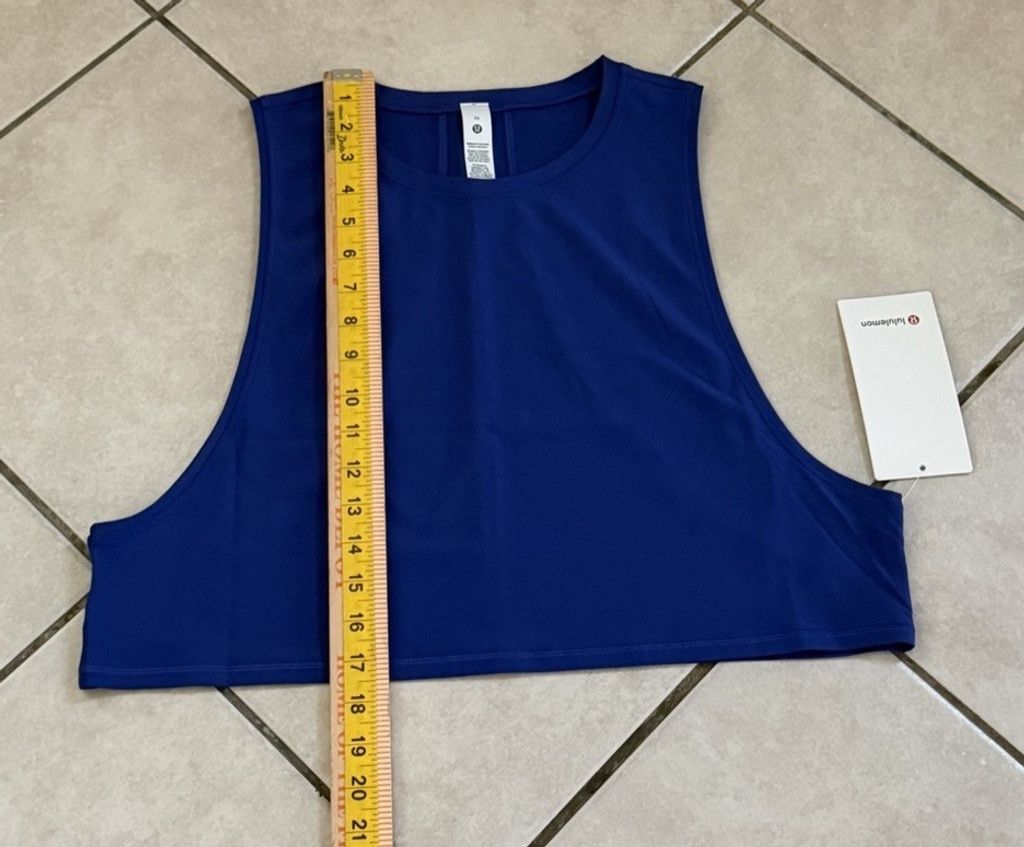 Lululemon LULULEMON MUSCLE LOVE CROP TANK TOUGH BLUE PSYCHIC SIZE 10 Size L / US 10 / IT 46 - 4 Thumbnail